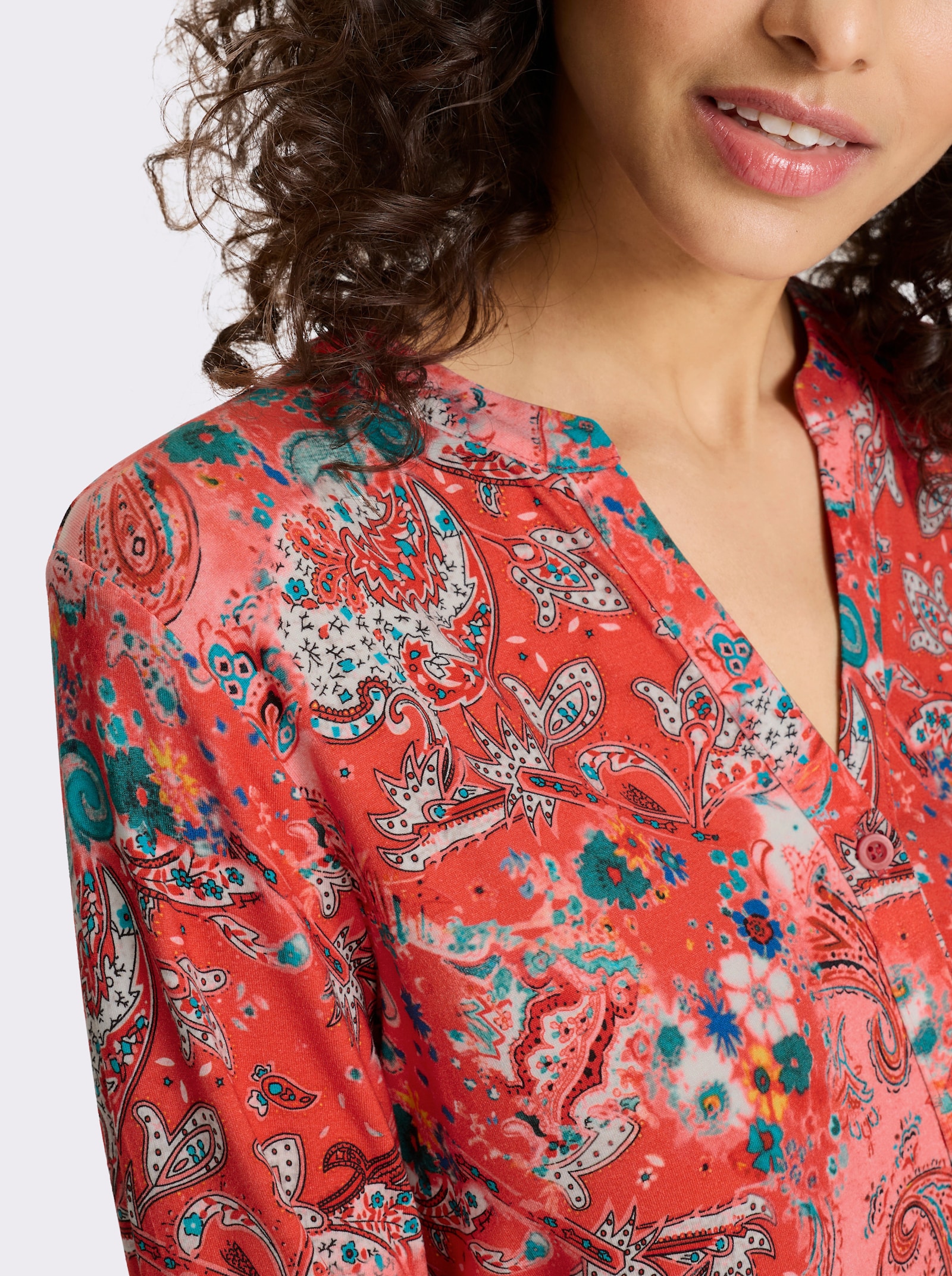 heine Blusenshirt mit Paisley-Print - erdbeere-bedruckt