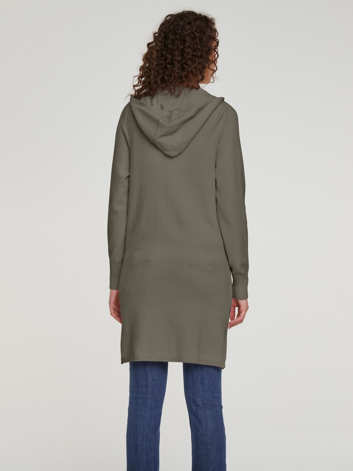 heine Veste longue en tricot - vert olive