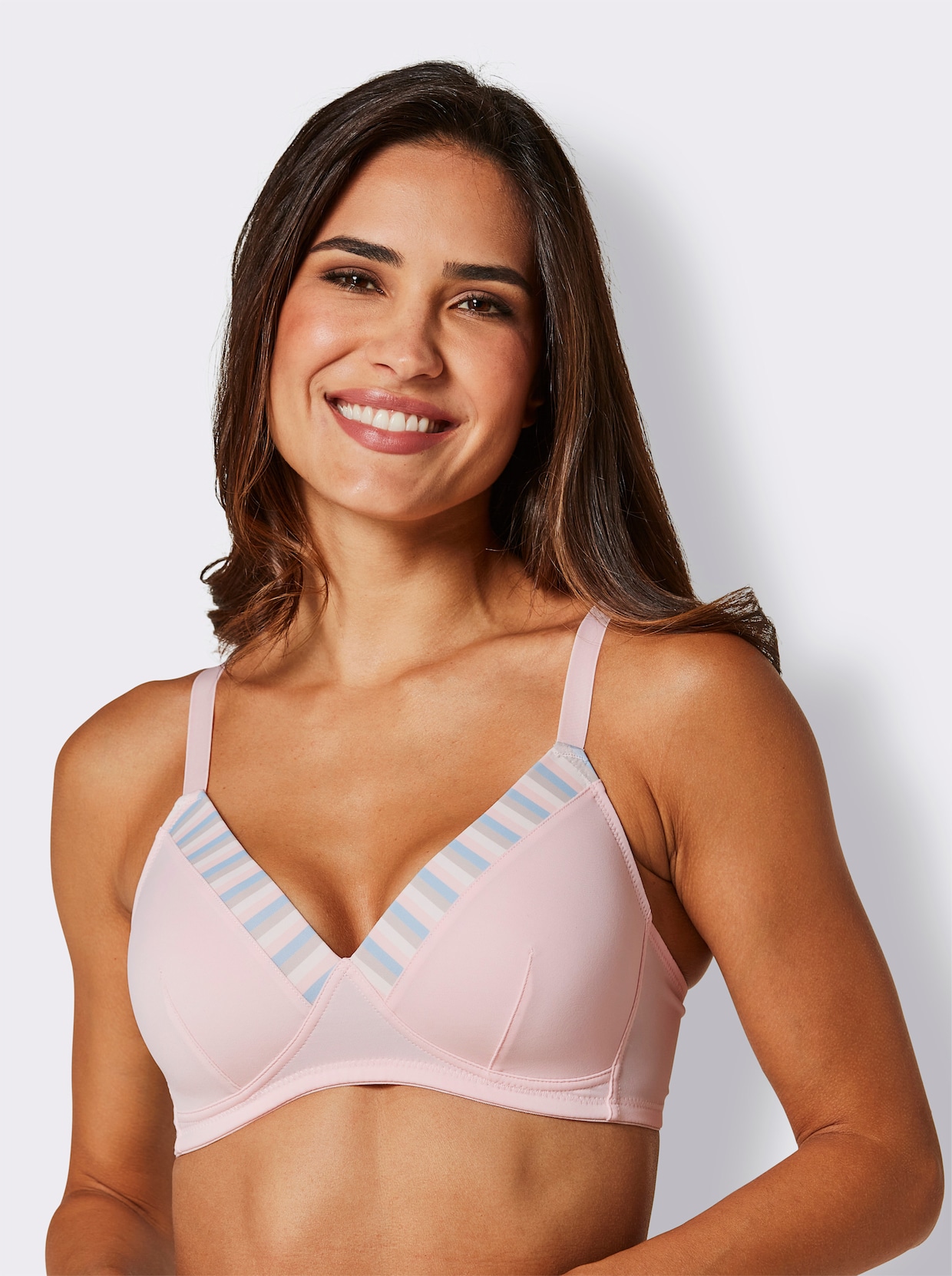 wäschepur Brassière sans armatures - blanc + rose clair