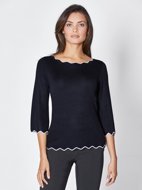Pullover - schwarz-weiß