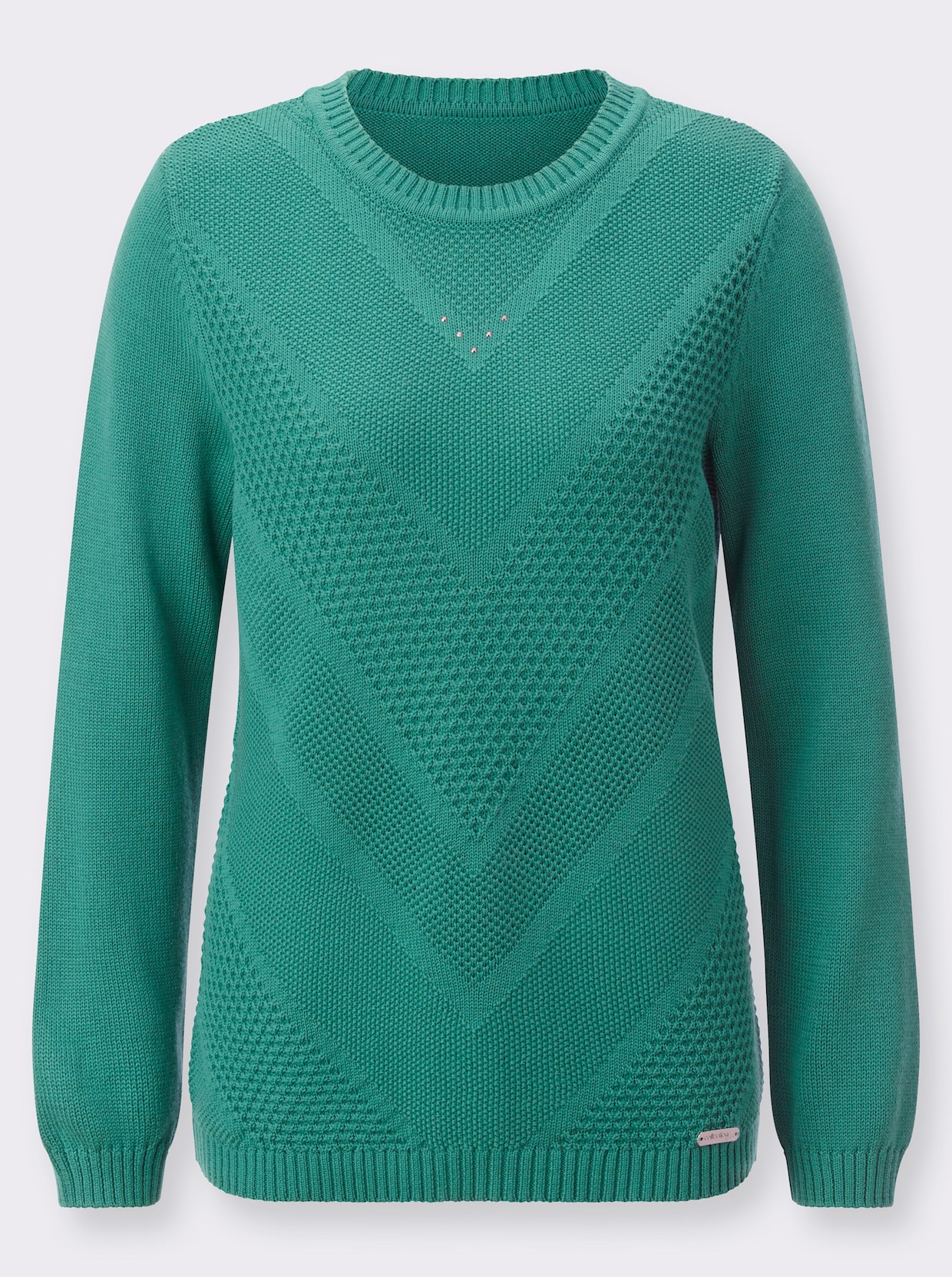 Langarm-Pullover - smaragd