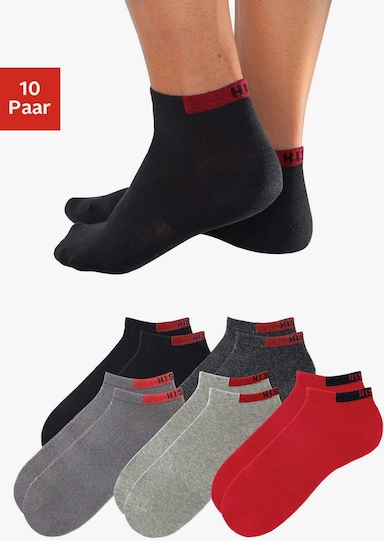 H.I.S Sneakersocken - 2x schwarz, 2x grau, 2x rot, 2x anthrazit-meliert, 2x hellgrau-meliert