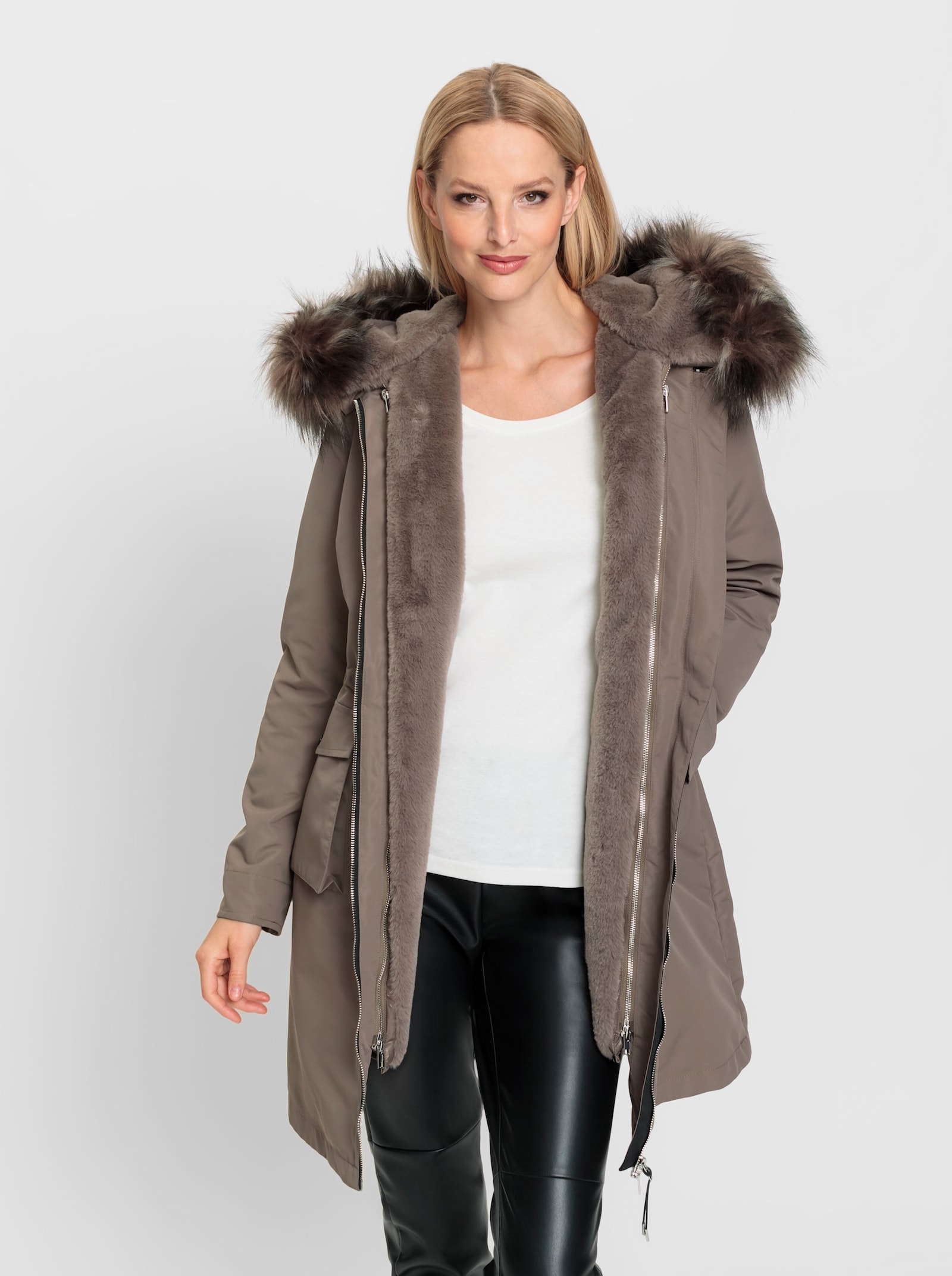 heine Manteau 3 en 1 avec partie intérieure amovible - taupe foncé