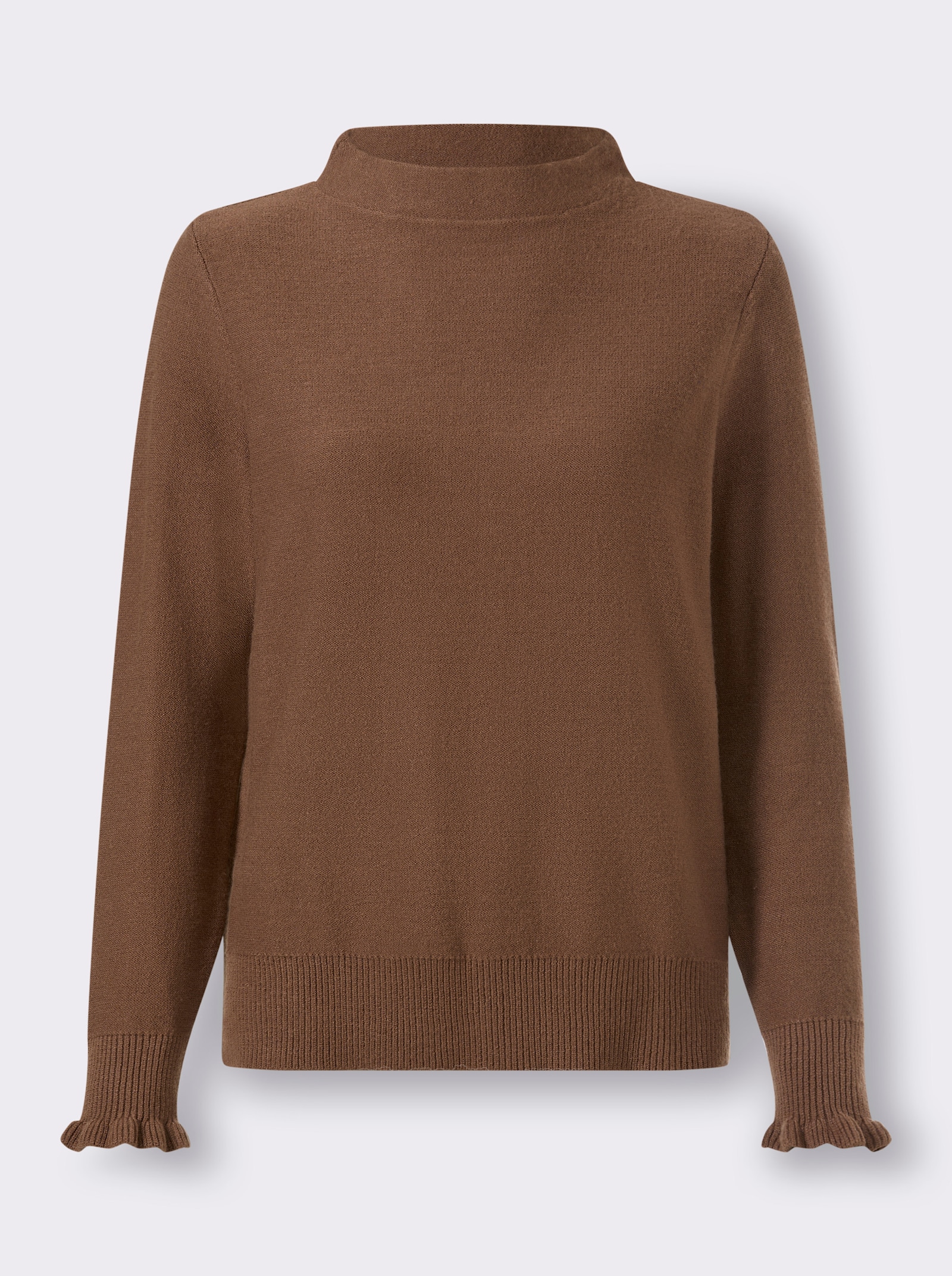 heine Pullover mit Rüschen - braun