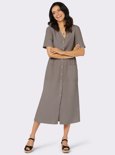 Sommerkleid mit aufgesetzten Taschen - taupe