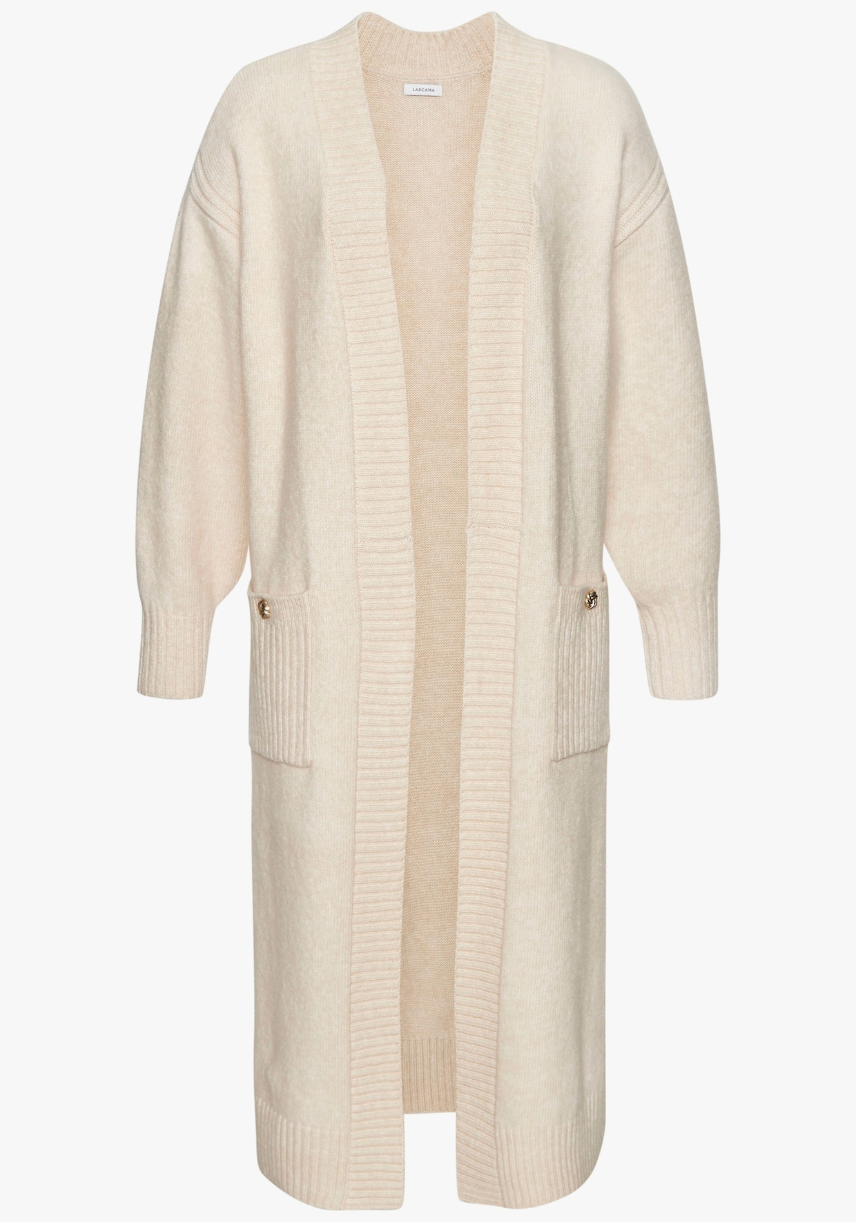 LASCANA Veste longue en tricot - crème