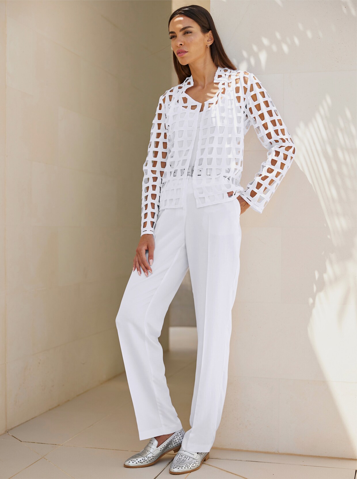 heine Blazer - ecru-gemustert