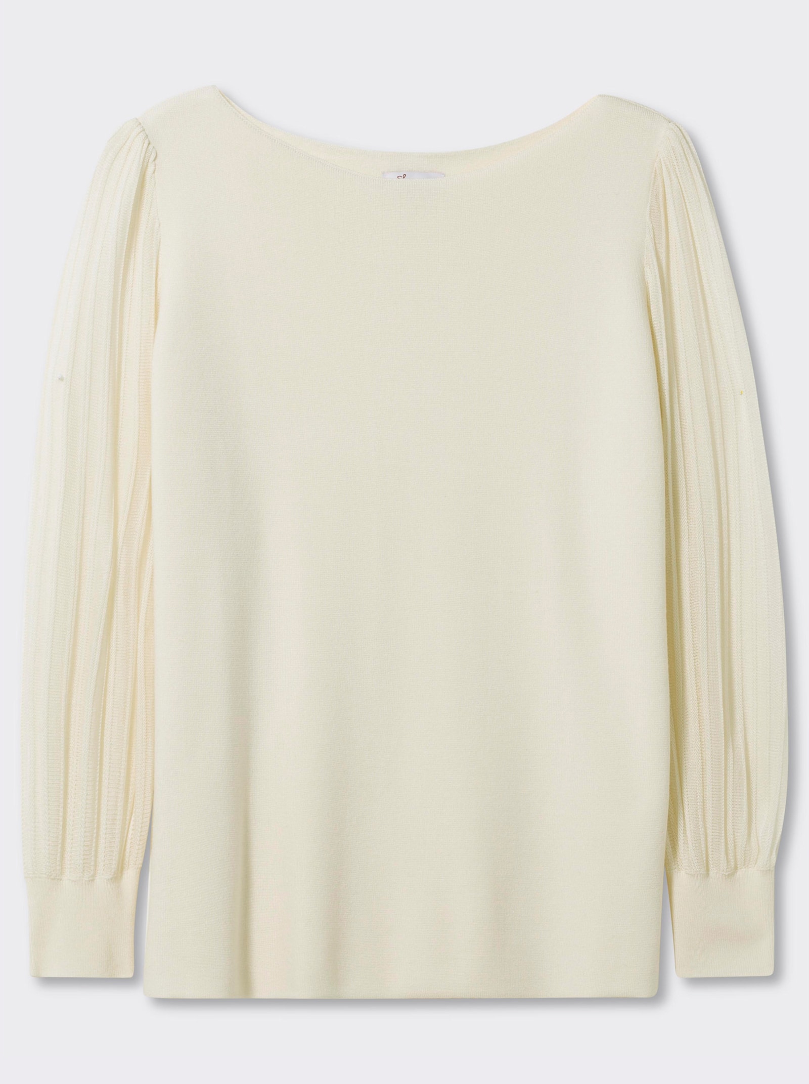 sheego Langarm-Pullover mit Ballonärmeln - champagner