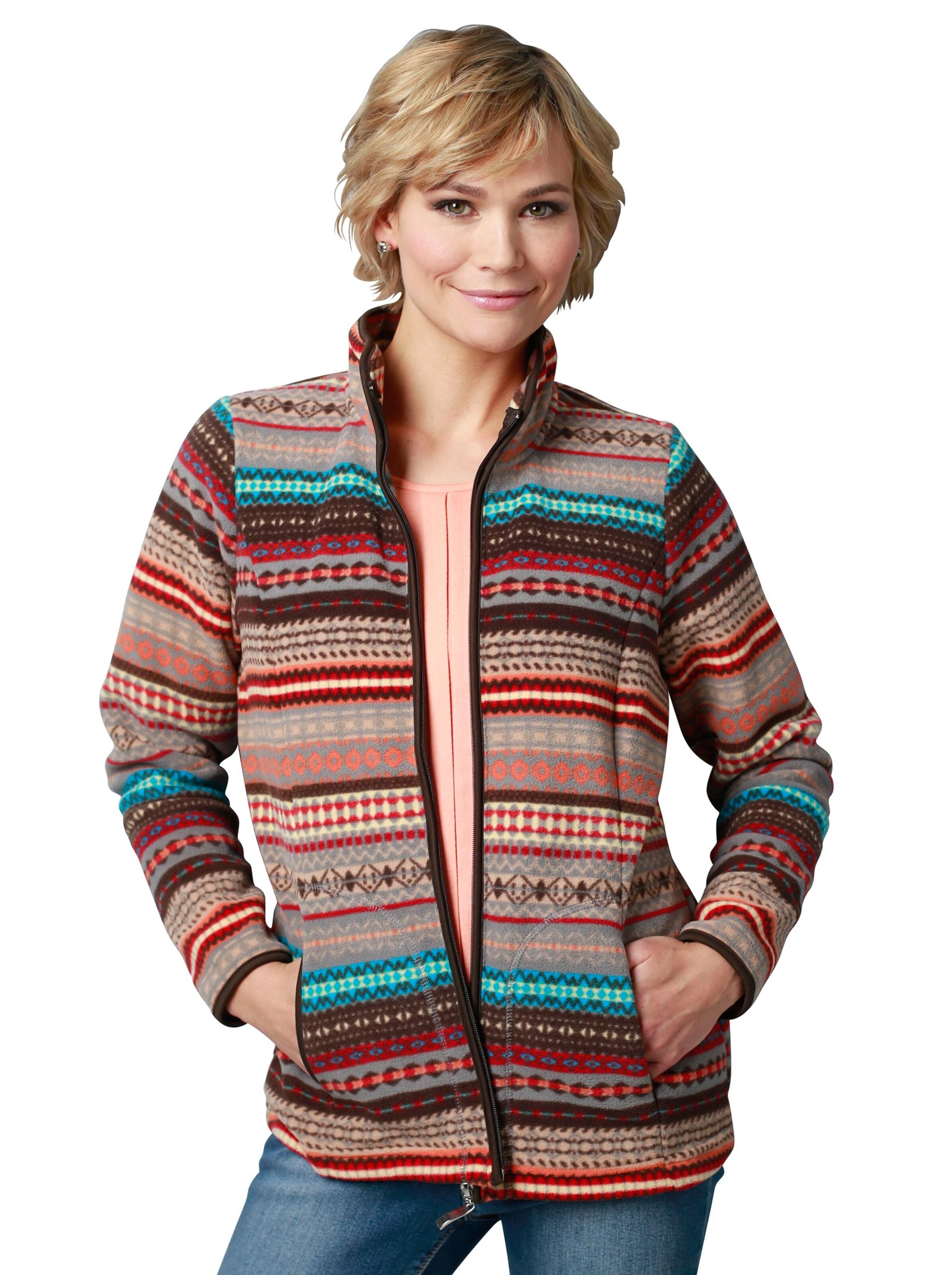 Fleece-Jacke - bunt-bedruckt