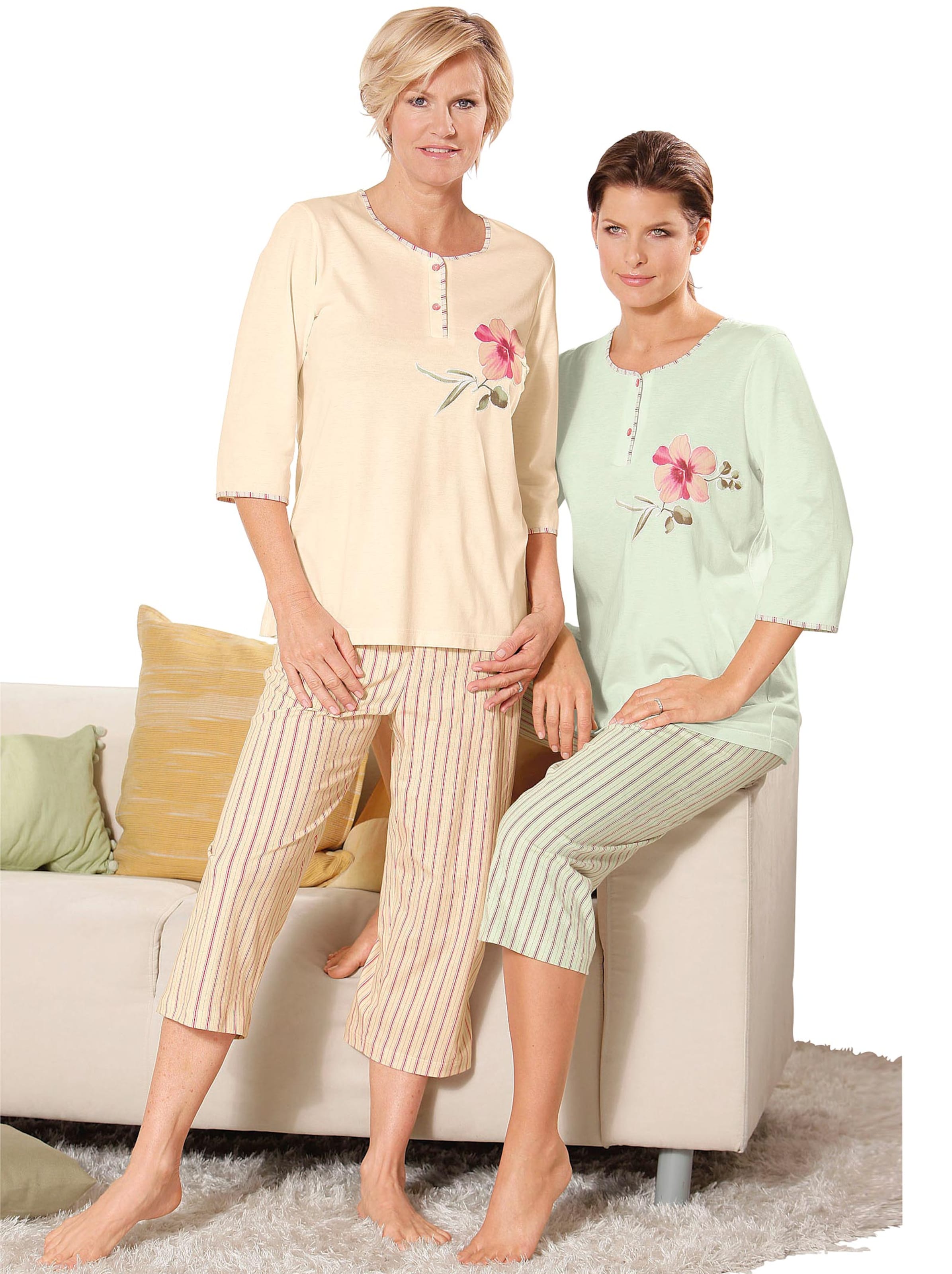 Pyjama's in apricot + lindegroen van Ascafa online kopen