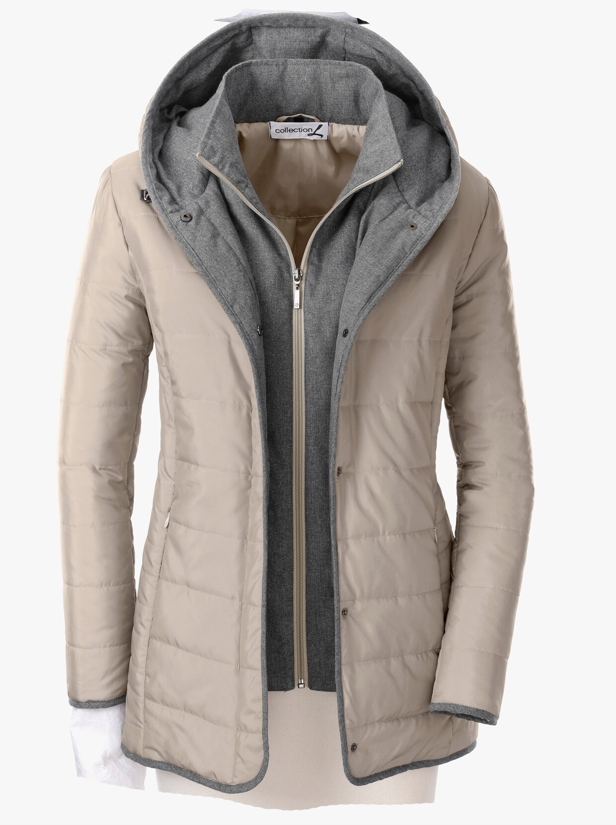 Steppjacke - stein-grau