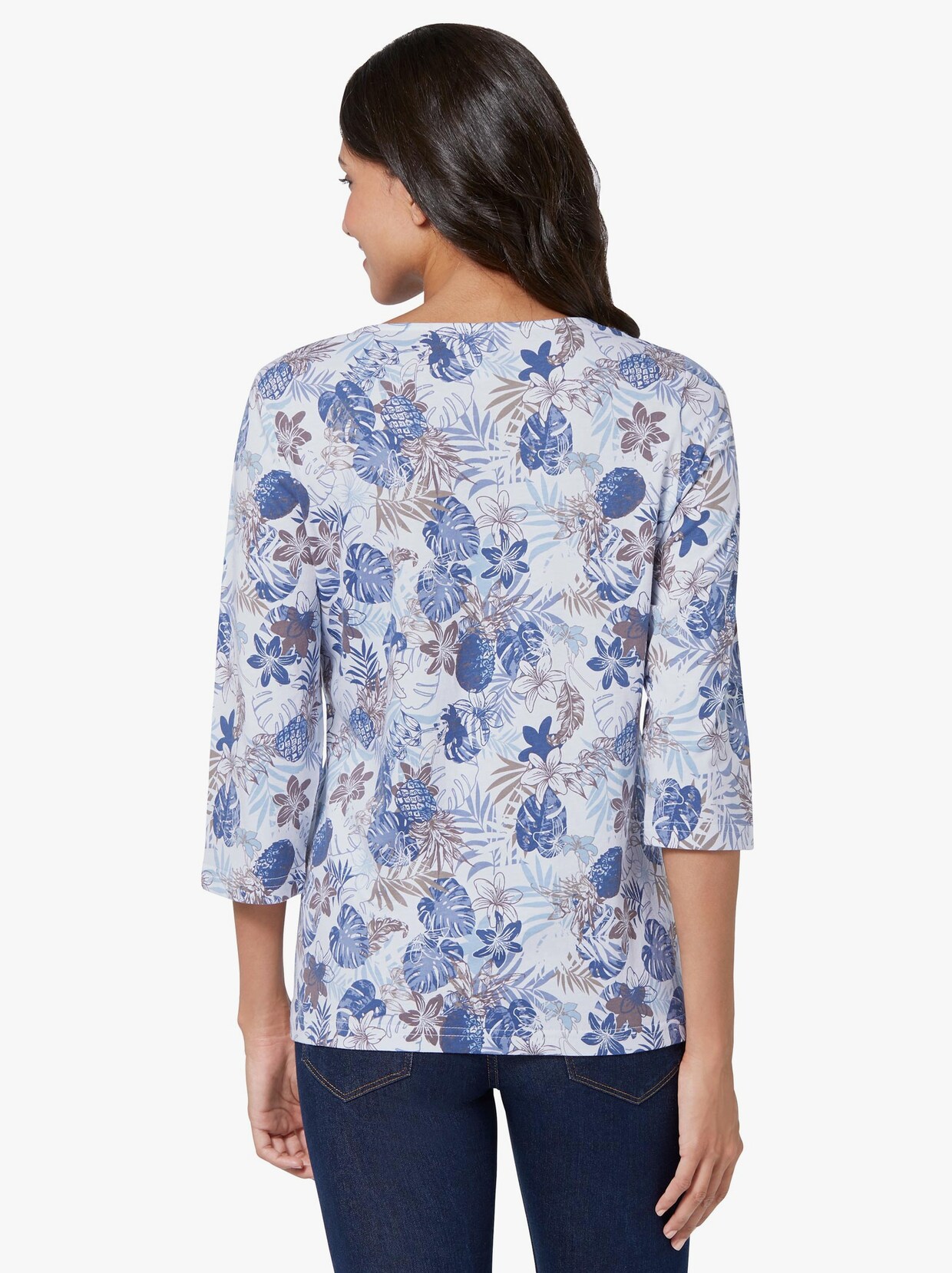 Shirt met print - jeansblauw geprint