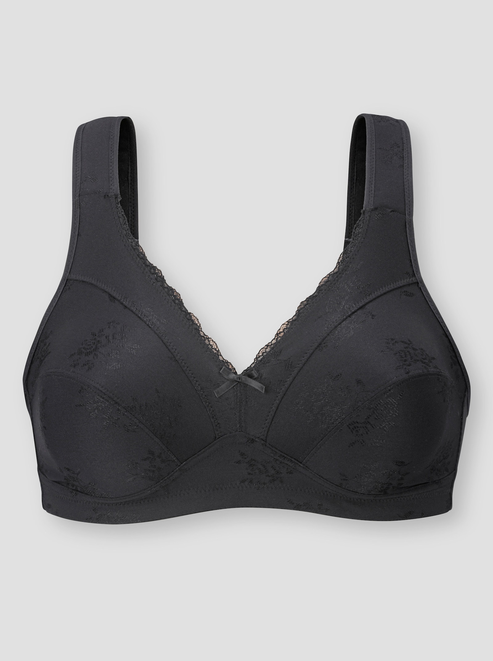 BH ohne Bügel im Jacquard-Dessin - schwarz