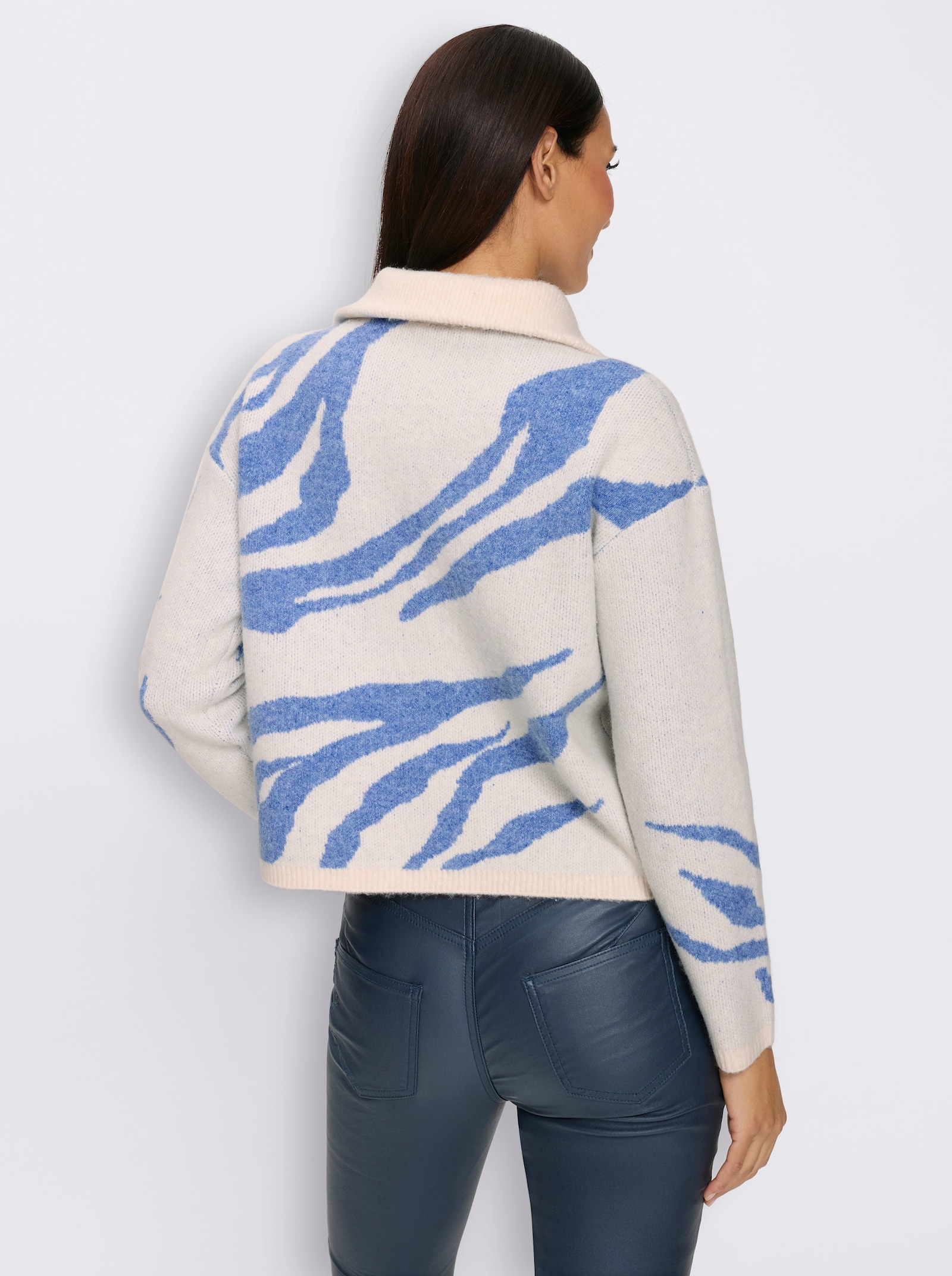 heine Troyer im Zebra-Dessin - champagner-taubenblau-gemustert