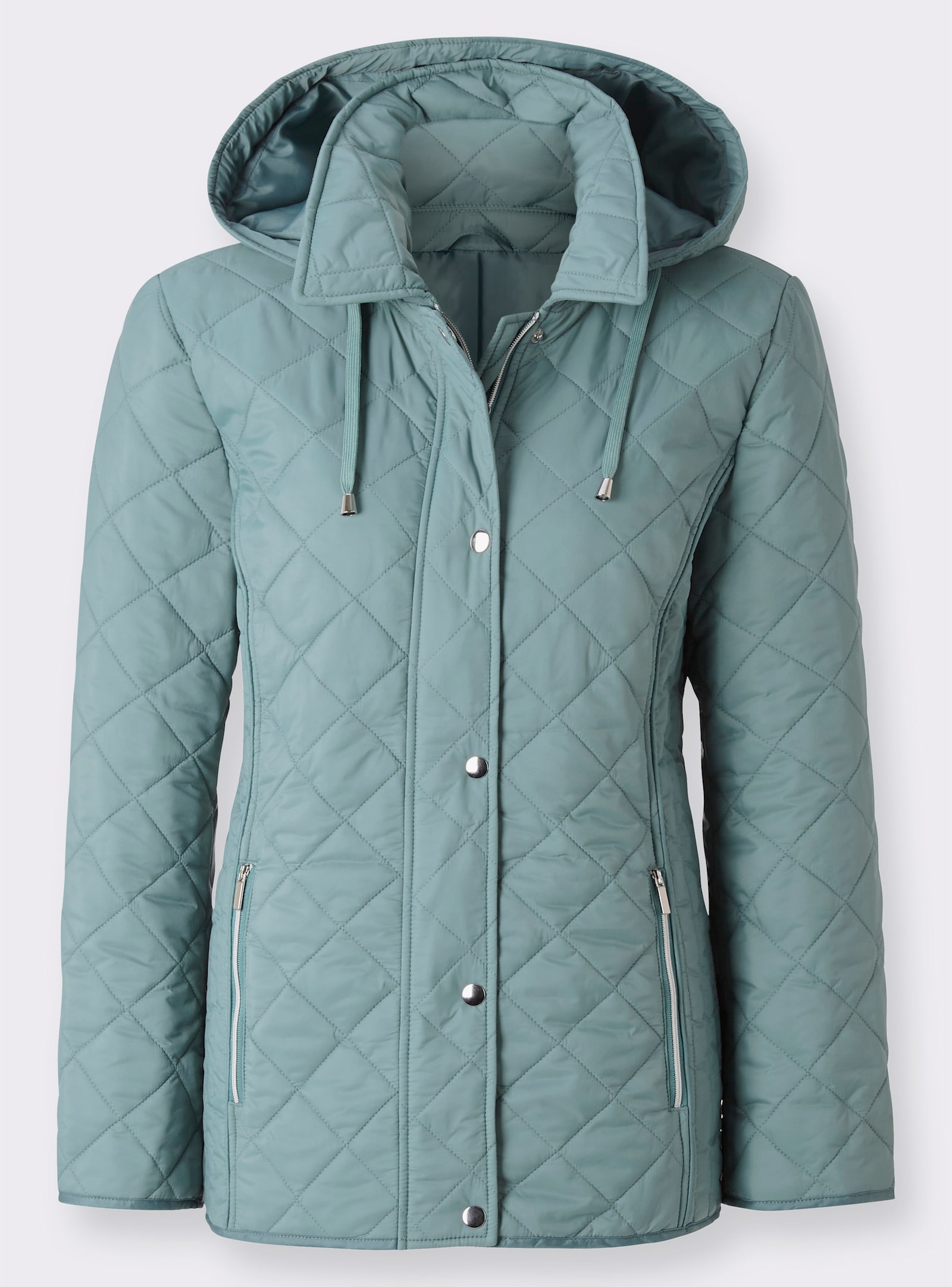 Winterjacke mit Schlingenknopf-Verschluss - jade