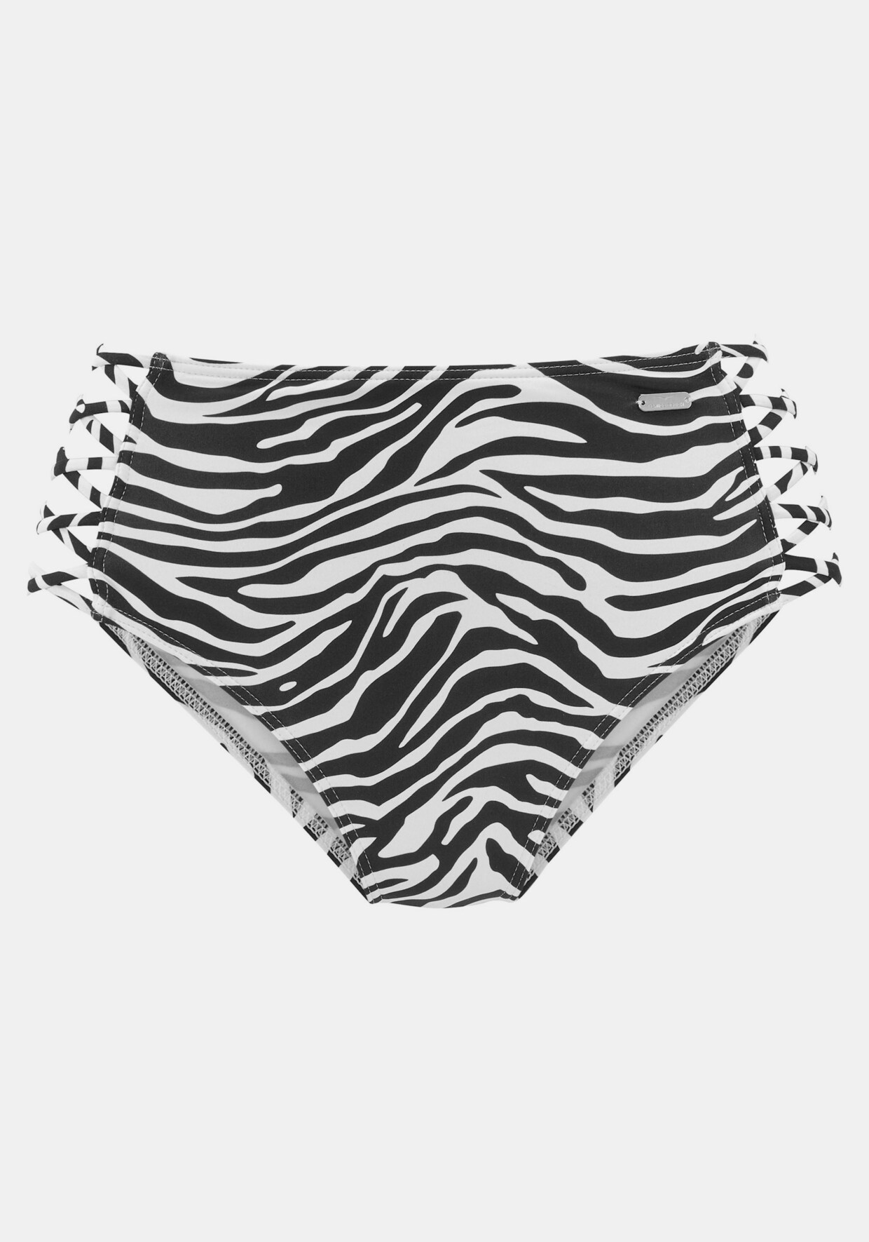Venice Beach Highwaist-Bikini-Hose - schwarz-weiß