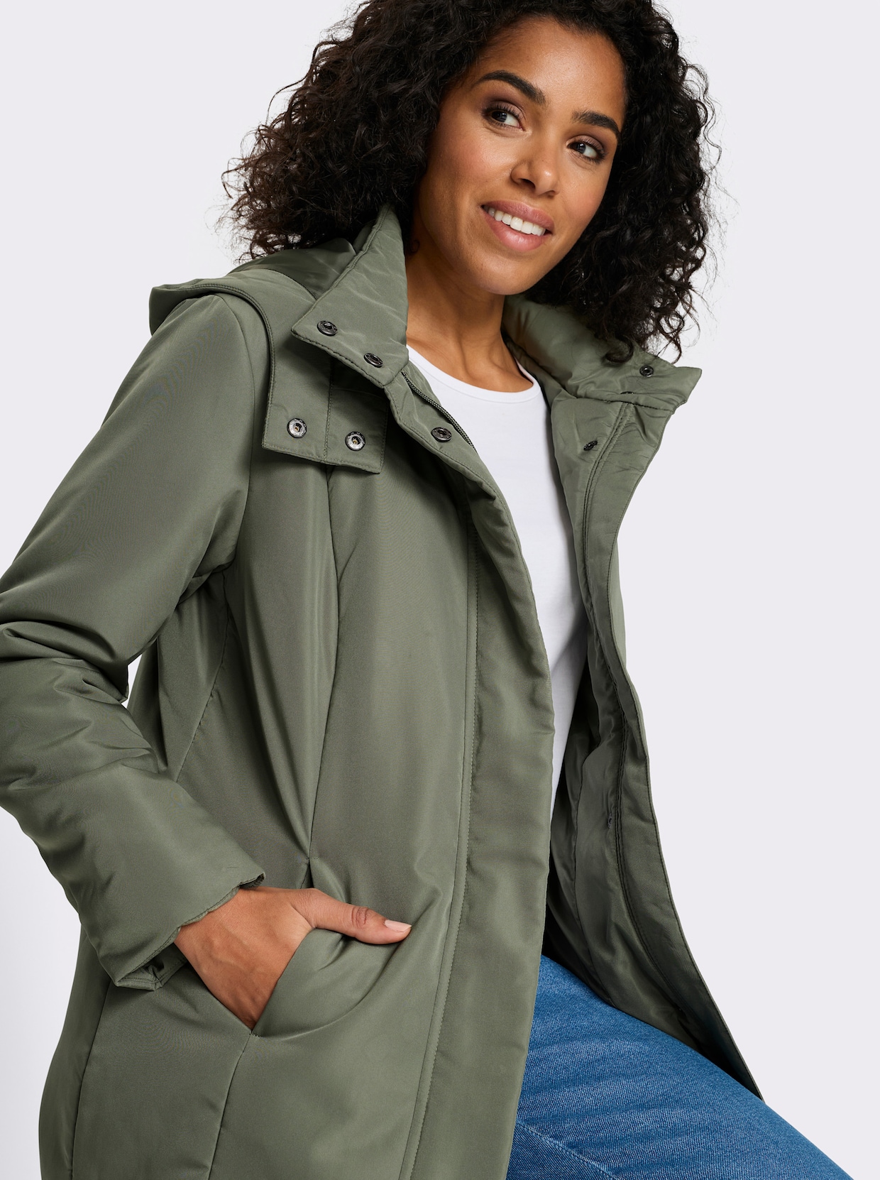 Freizeitjacke mit Kapuze - khaki