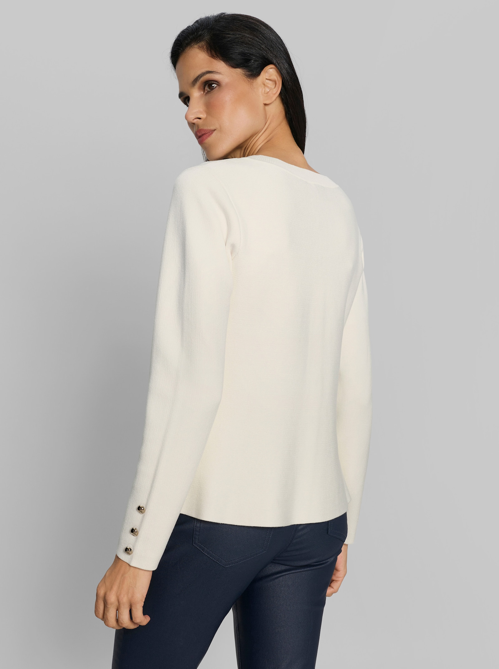 heine Strickjacke mit Schößchem - ecru