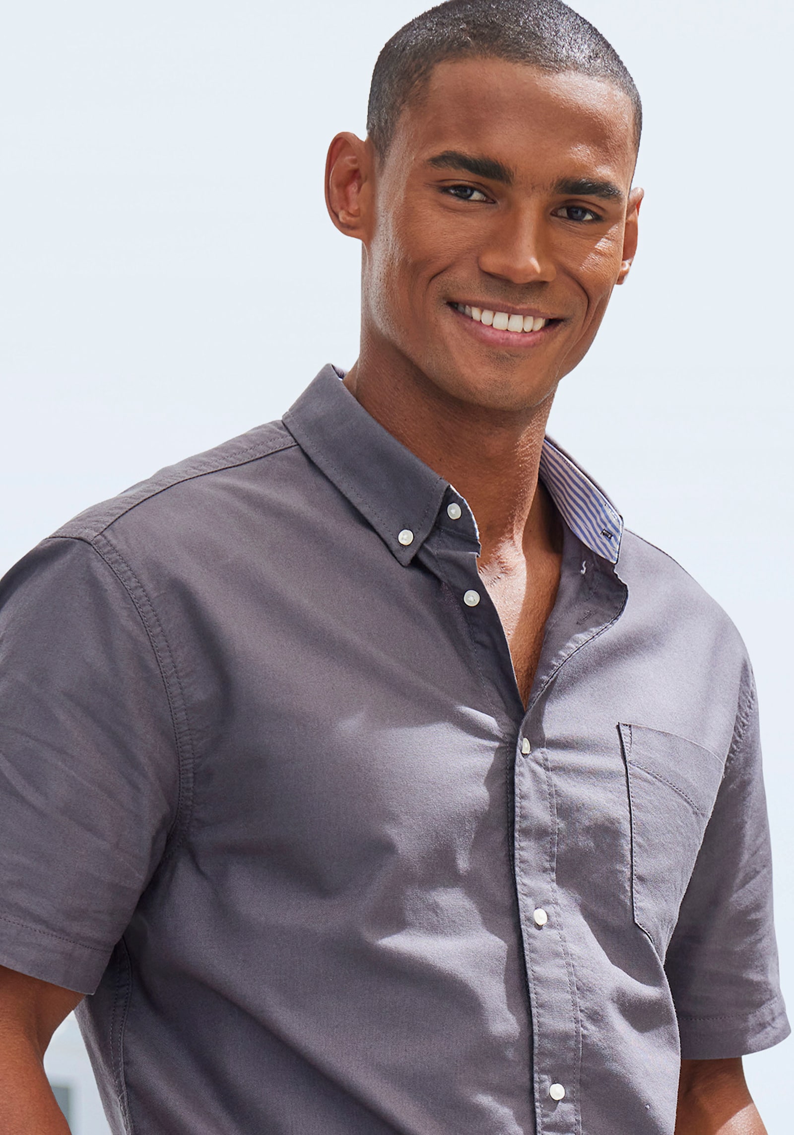 H.I.S Kurzarmhemd - anthrazit