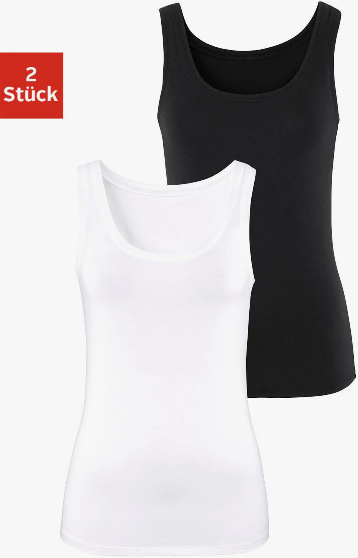 Vivance Tanktop - zwart, wit