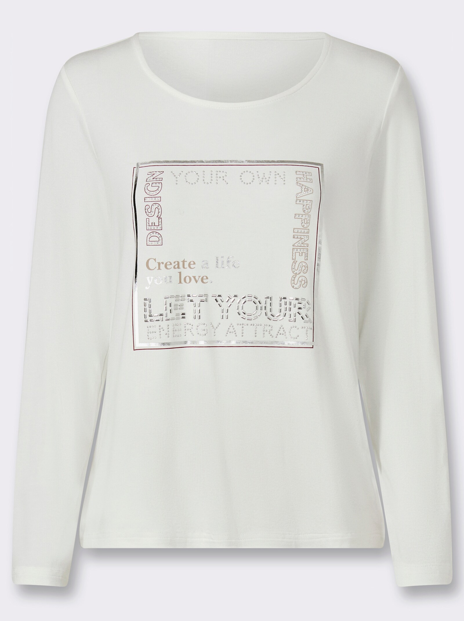 heine Langarmshirt mit Foliendruck - ecru