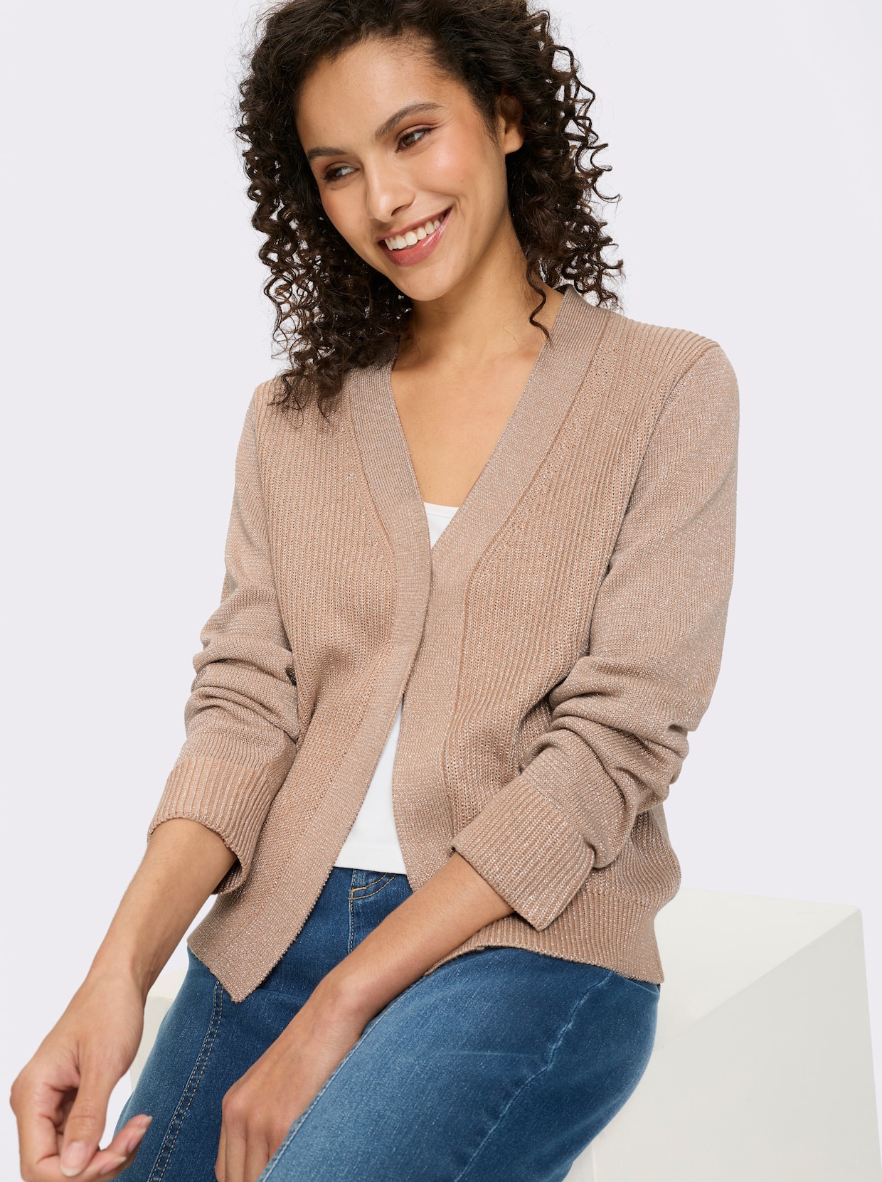heine Strickjacke - goldfarben