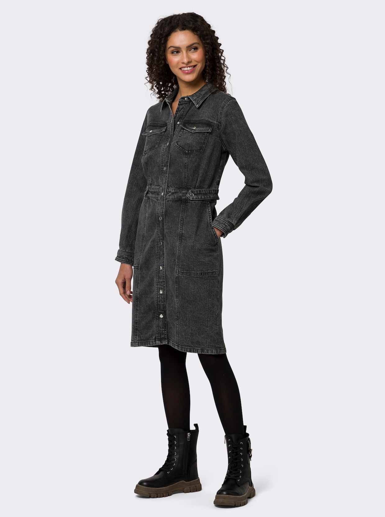 heine Jeansjurk - antraciet/grey-denim