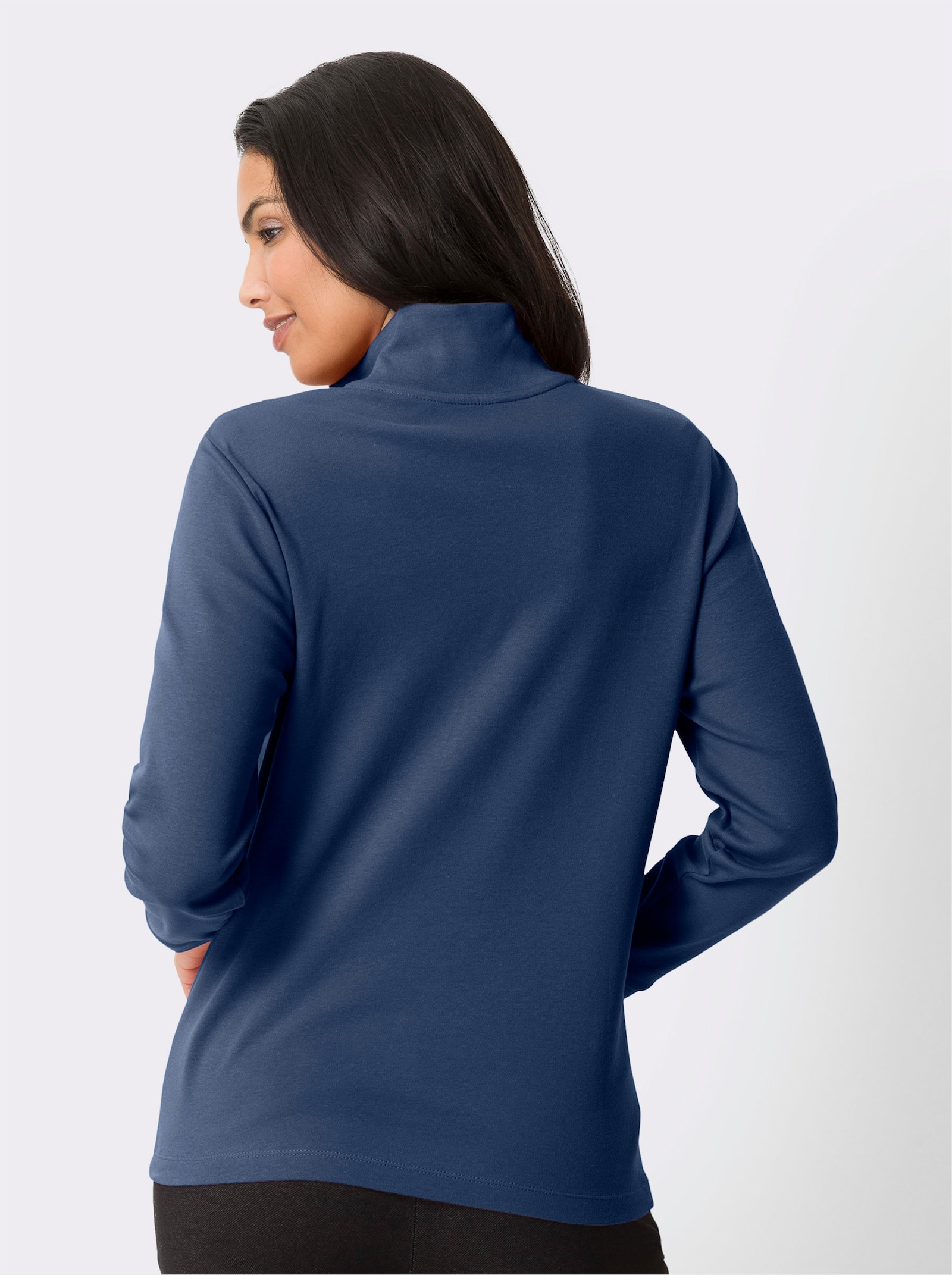 Sweatshirt met rits - jeansblauw