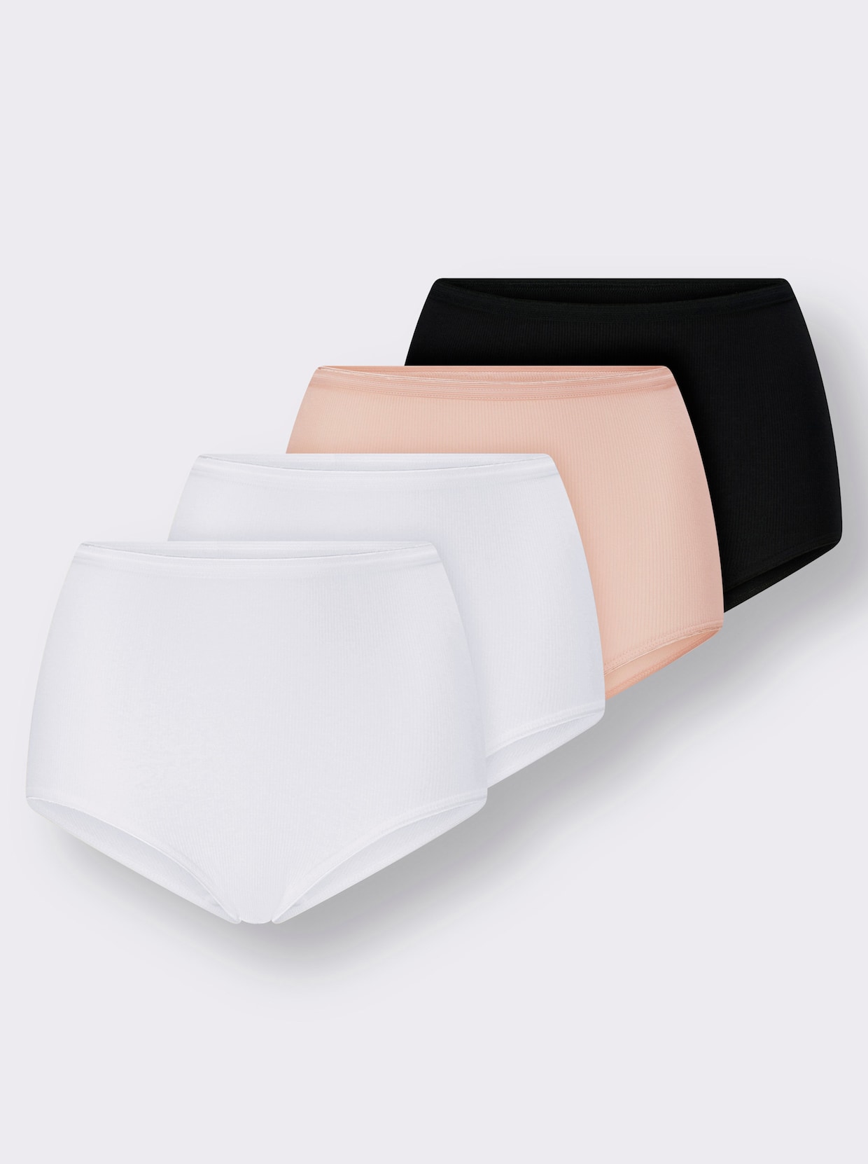 Nohavičky so zvýšeným pásom - 2x biela + čierna + púdrová