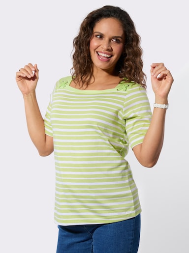 Shirt-Set - pistazie + pistazie-weiß-geringelt
