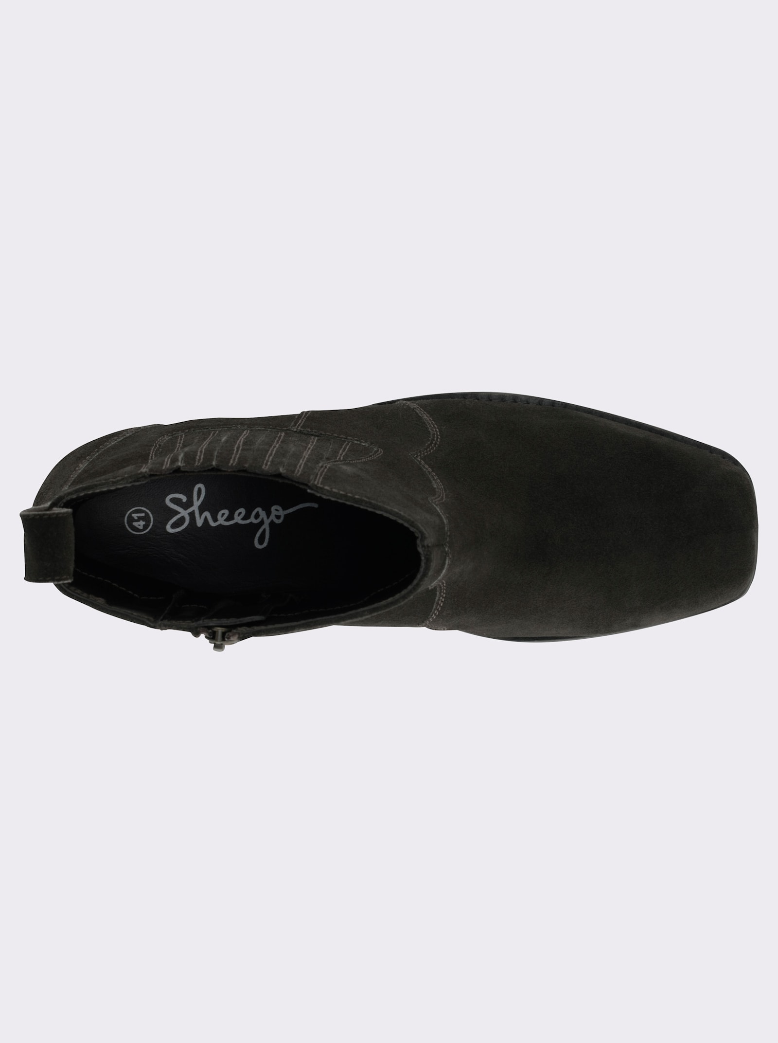 sheego Cowboy Stiefelette aus Veloursleder - schoko
