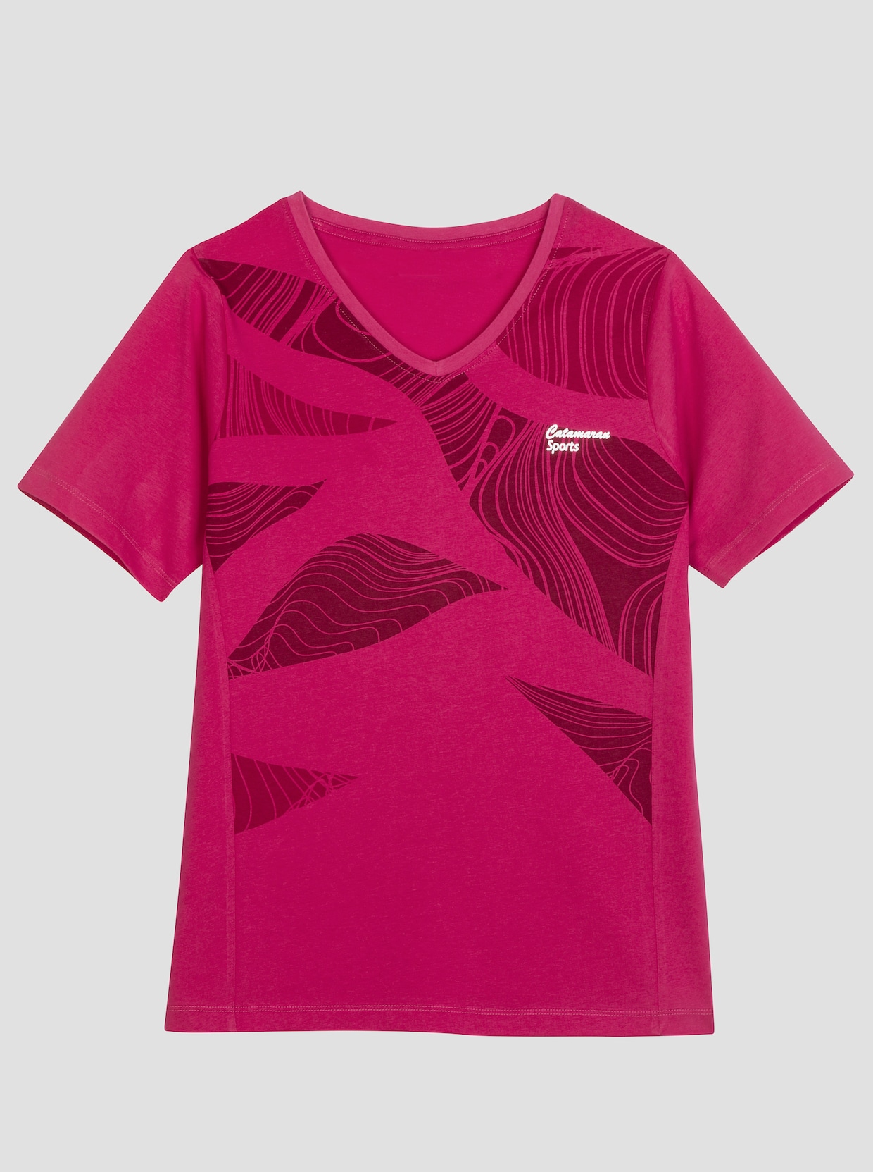 Catamaran Sports Sportshirt - fuchsia-gemustert