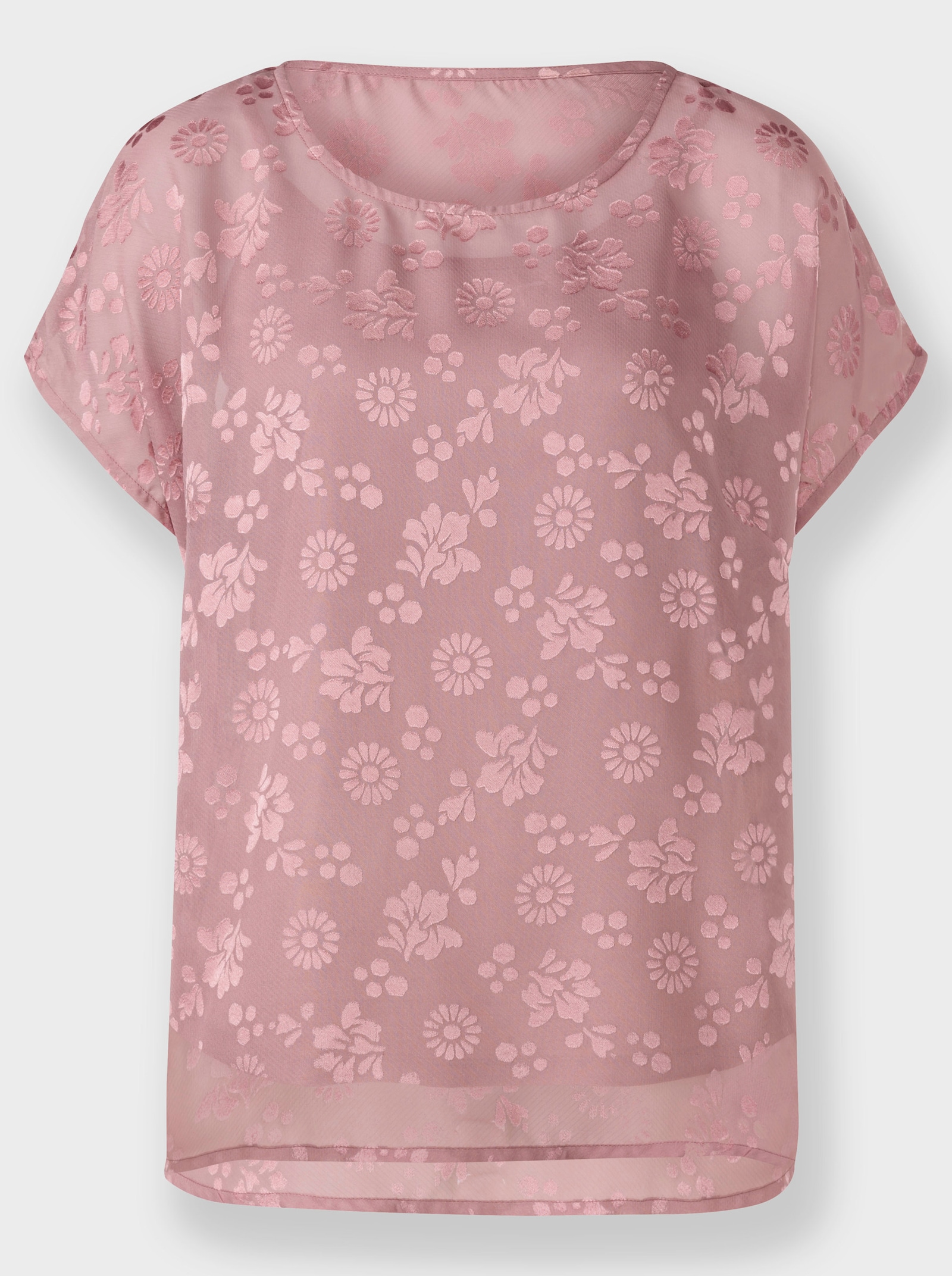 Schlupfbluse mit Ausbrenner-Muster - hortensie