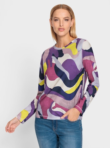 heine Rundhalsshirt mit Druckdessin - flieder-mauve-bedruckt