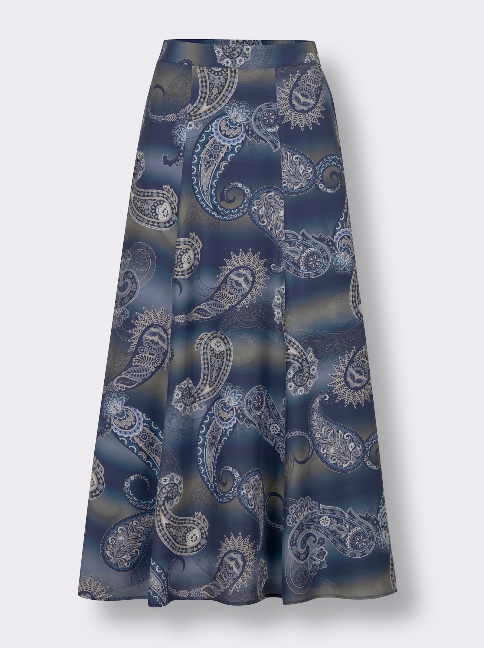 CREATION L PREMIUM Bahnenrock mit 30% Seide - marine-ecru-bedruckt