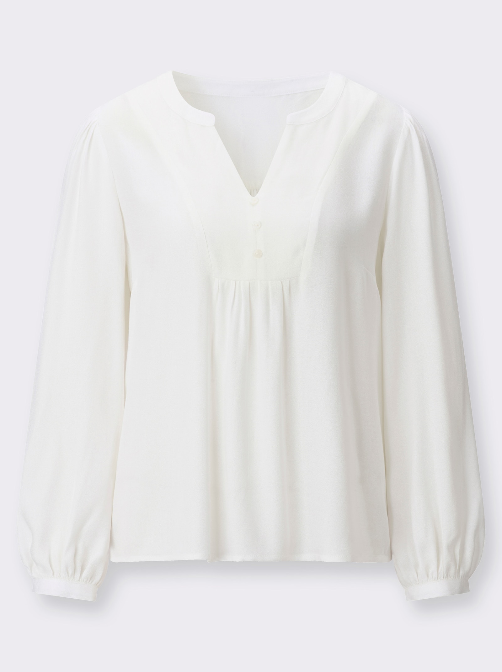  Longbluse in Crêpe-Qualität - ecru