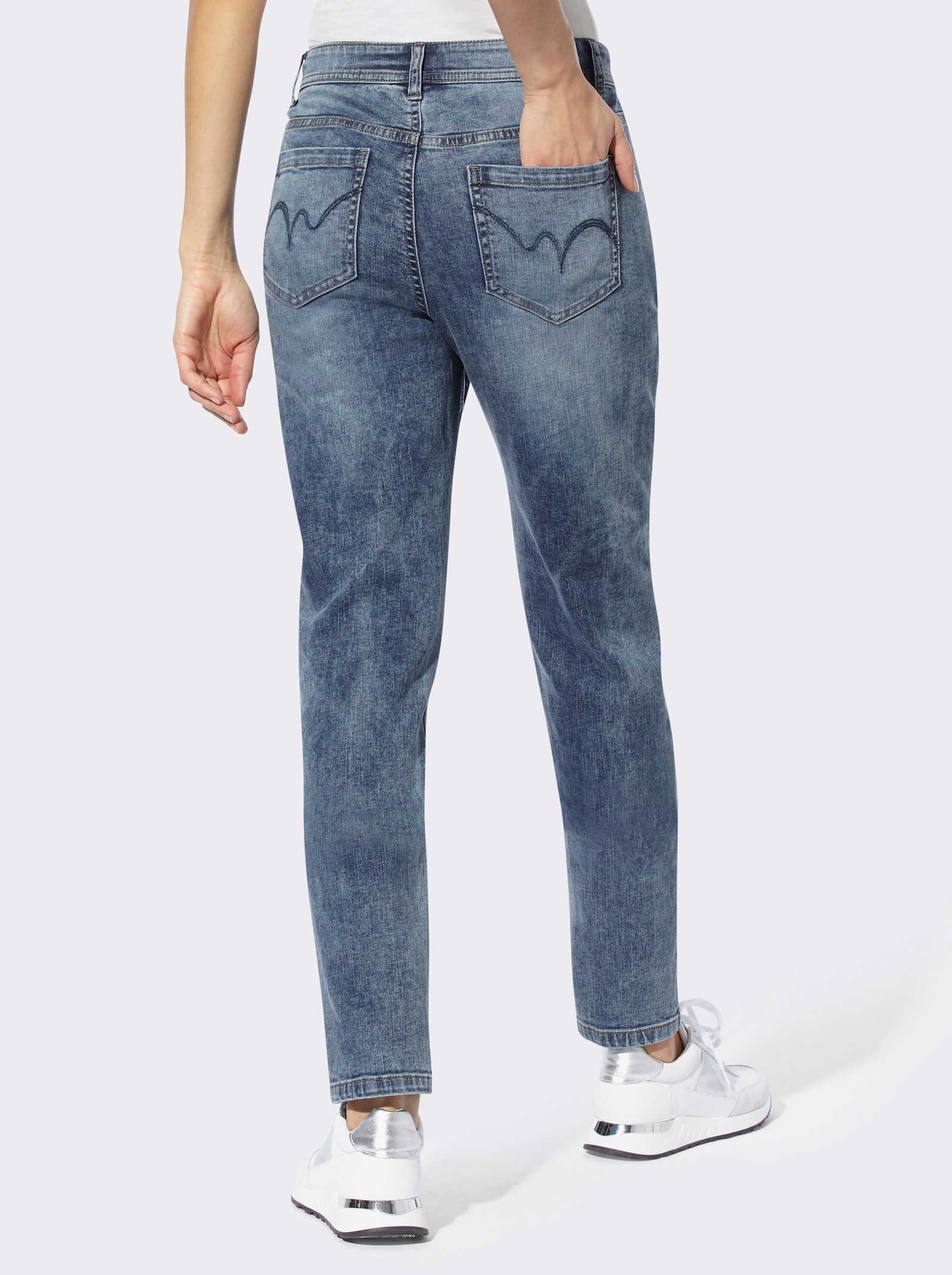 heine Jeans mit Reißverschlusstasche - blue-bleached