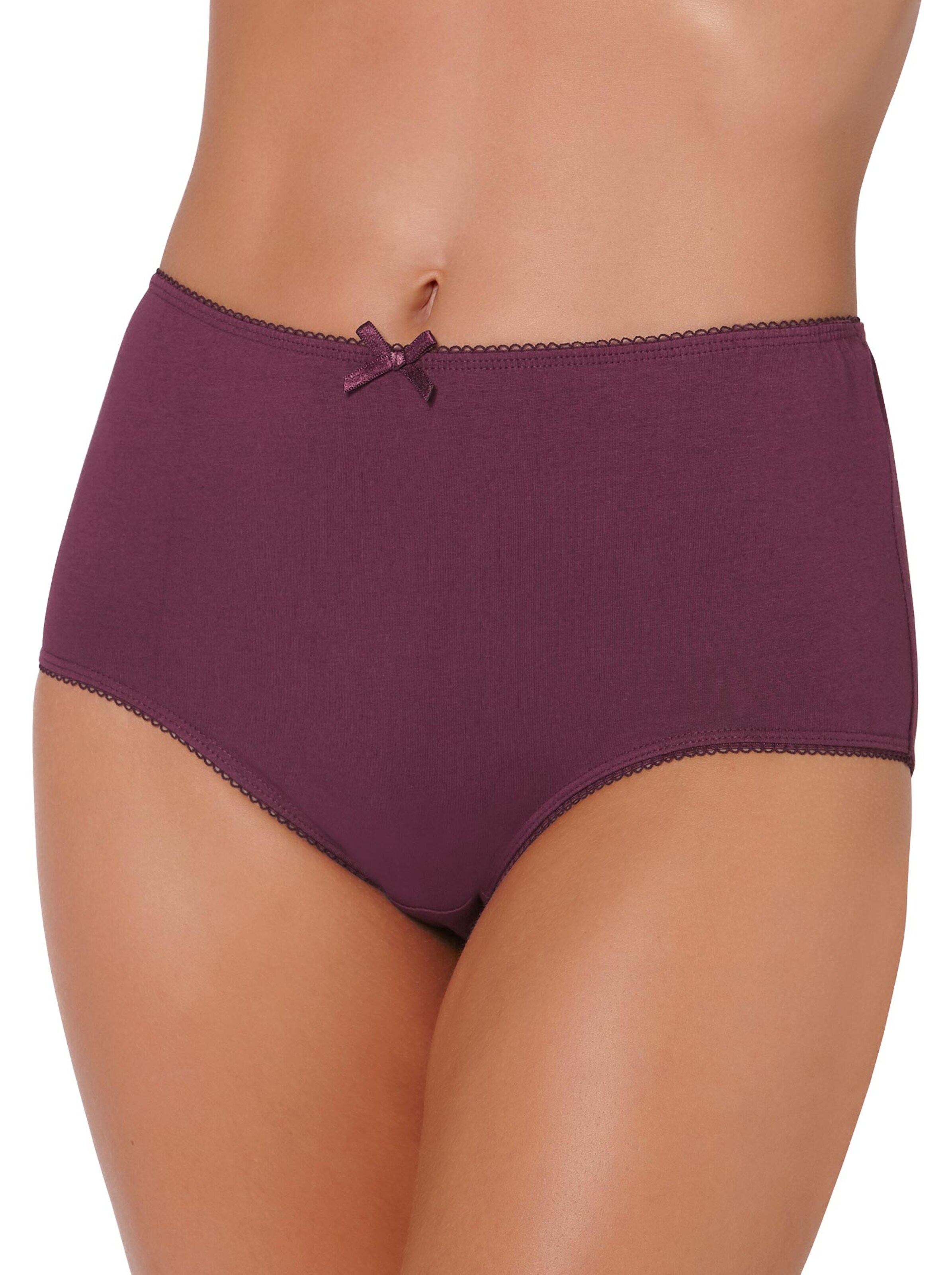 wäschepur Taillenslip - 2x oliv-bedruckt + bordeaux + mauve