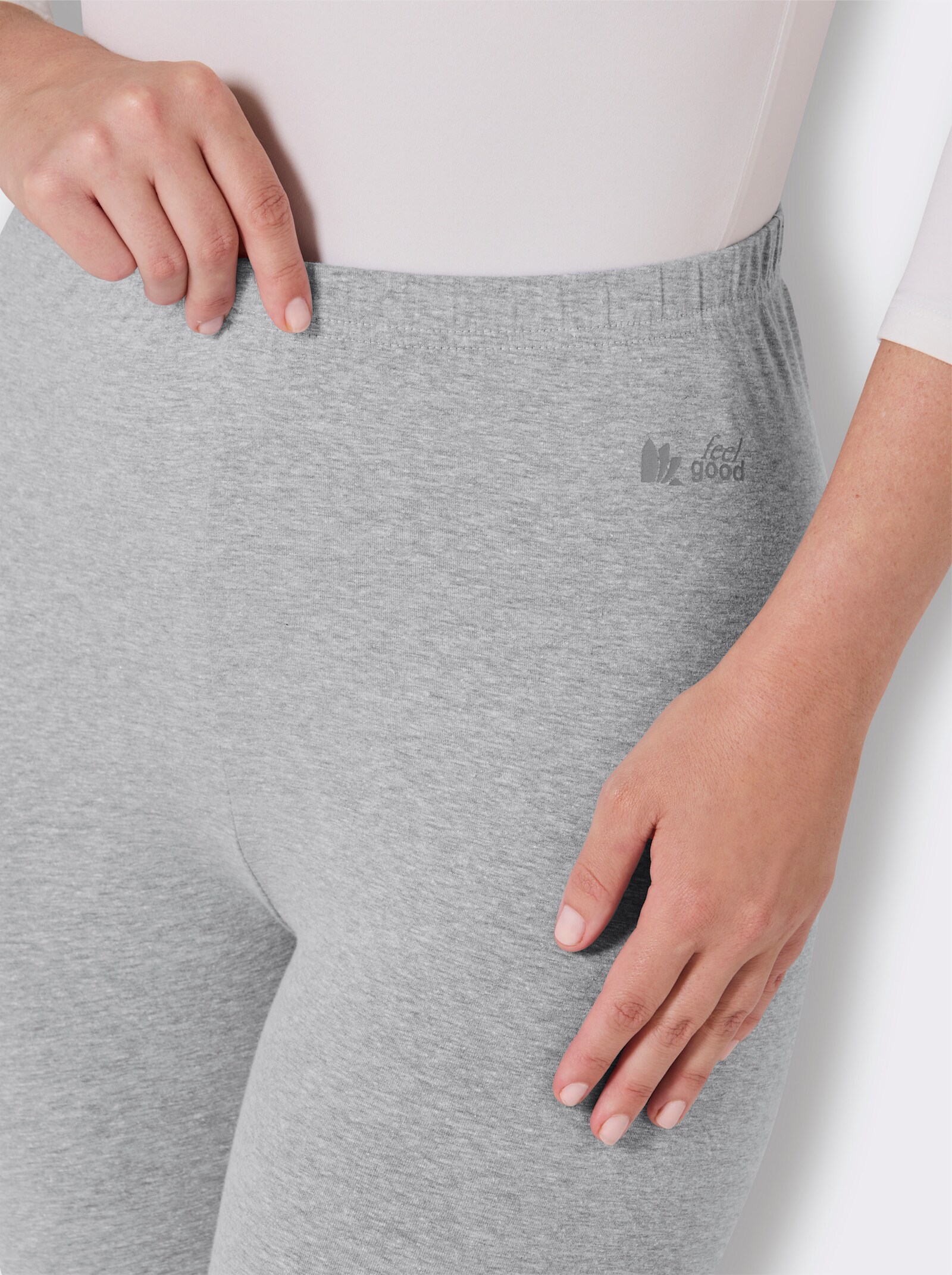feel good Leggings - schwarz + grau-meliert