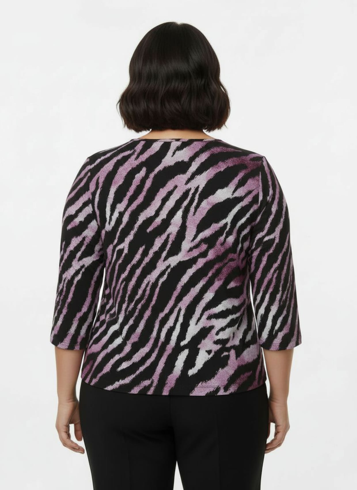 Print-Shirt im Animal-Dessin - schwarz-burgund-bedruckt