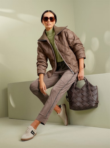 heine Steppjacke mit 2-Wege-Zipper - schoko