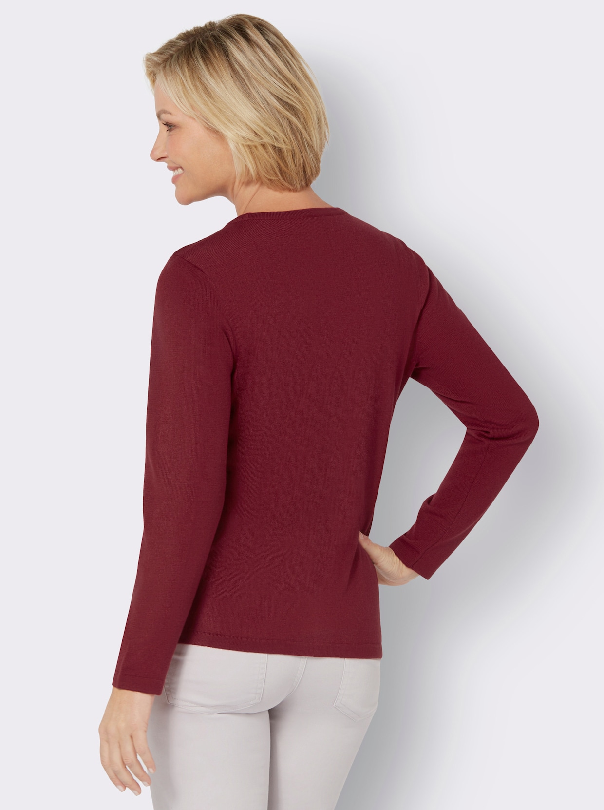 2-in-1-Pullover - kirsche