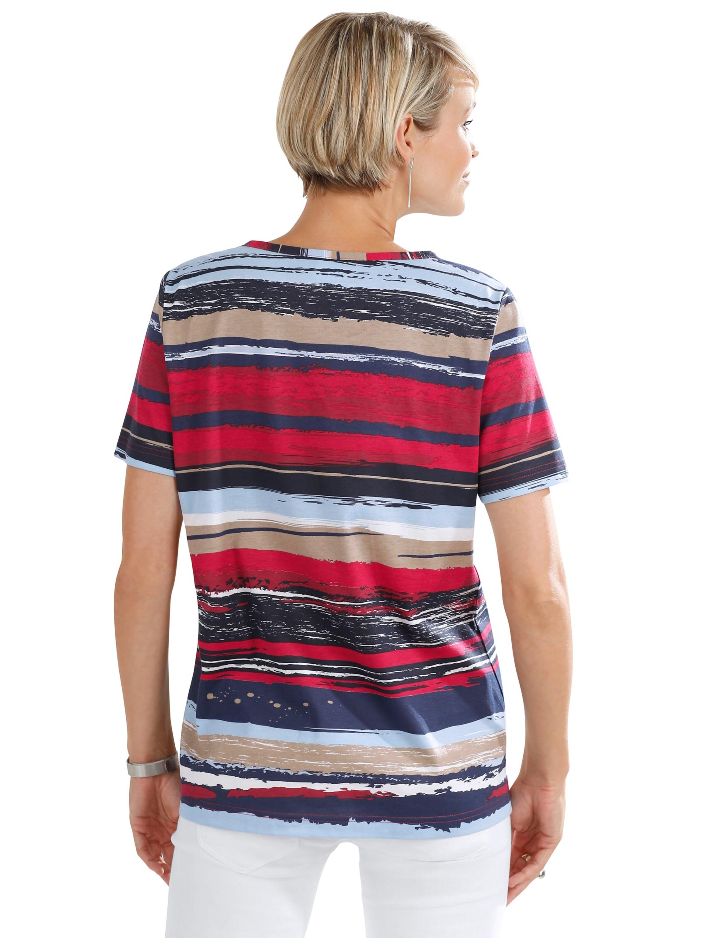 Shirt - rot-marine-geringelt