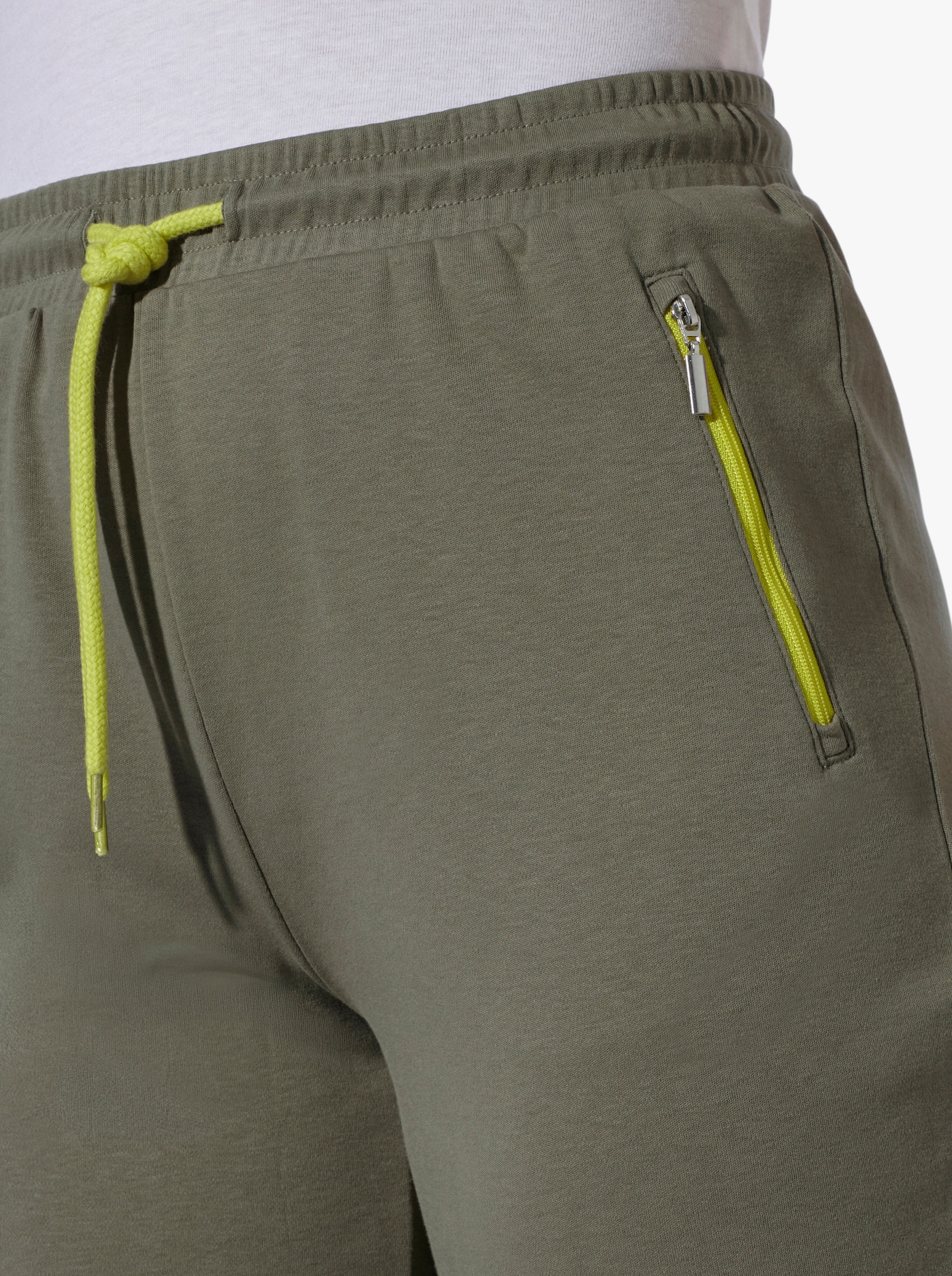 Freizeithose mit Stickerei - khaki