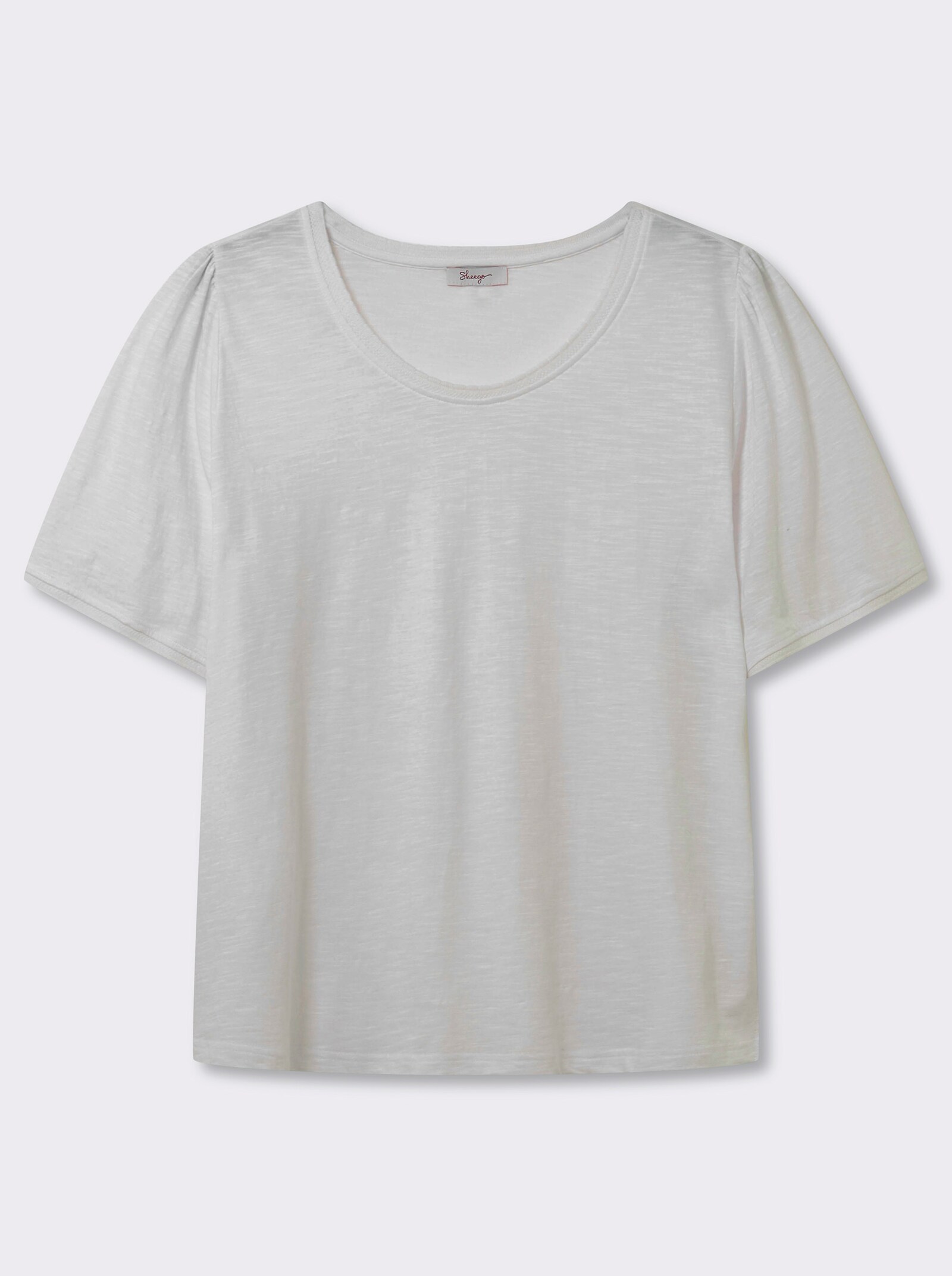 sheego Rundhalsshirt in Flammgarn-Struktur - ecru