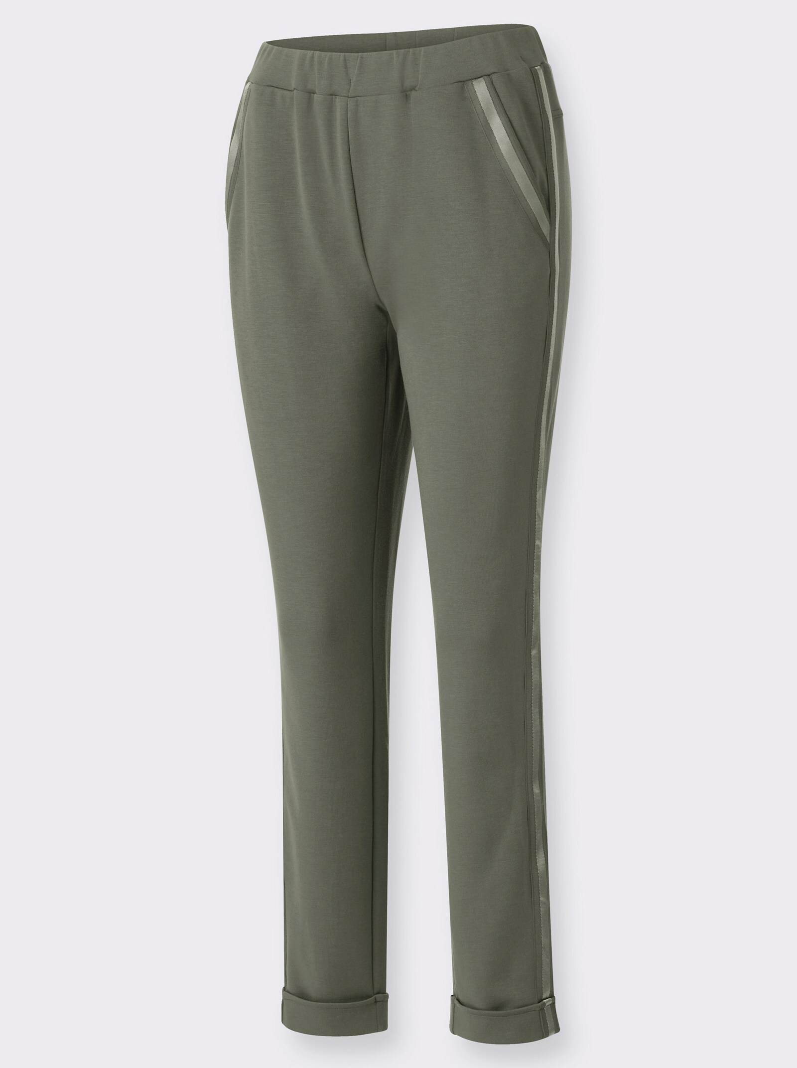 Jogg Pants mit Ripsband-Verzierung - khaki