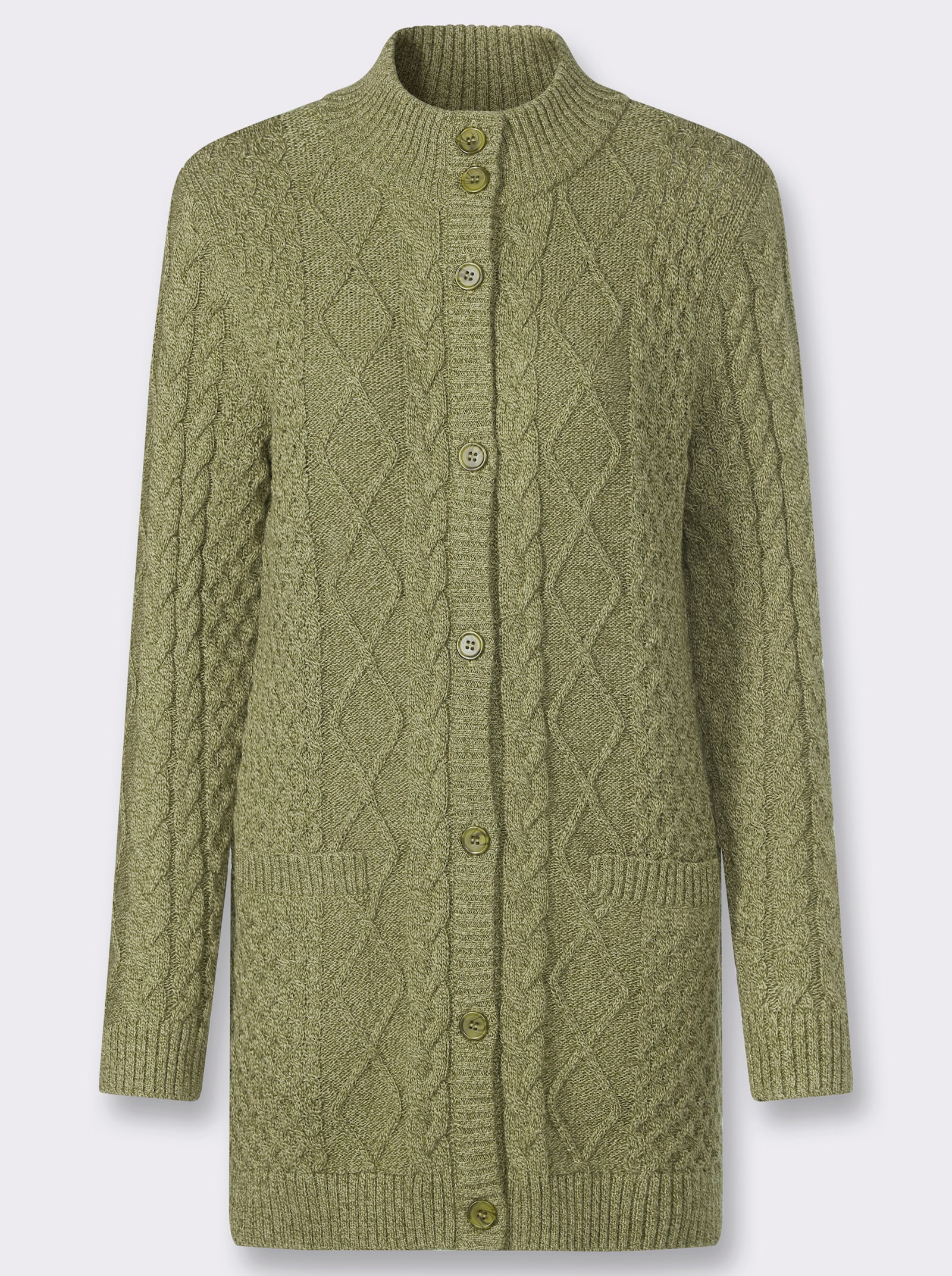 Strickjacke im Muster-Mix - schilf-meliert