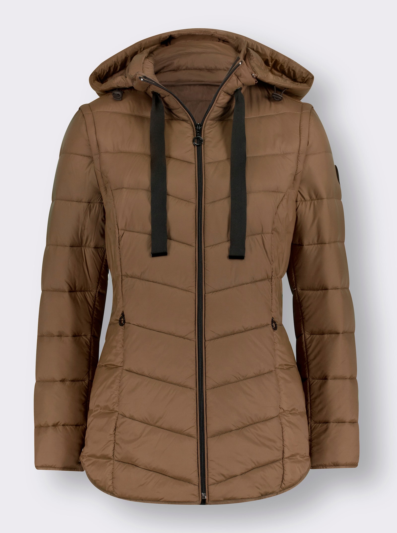 Steppjacke mit abzippbaren Ärmeln - braun