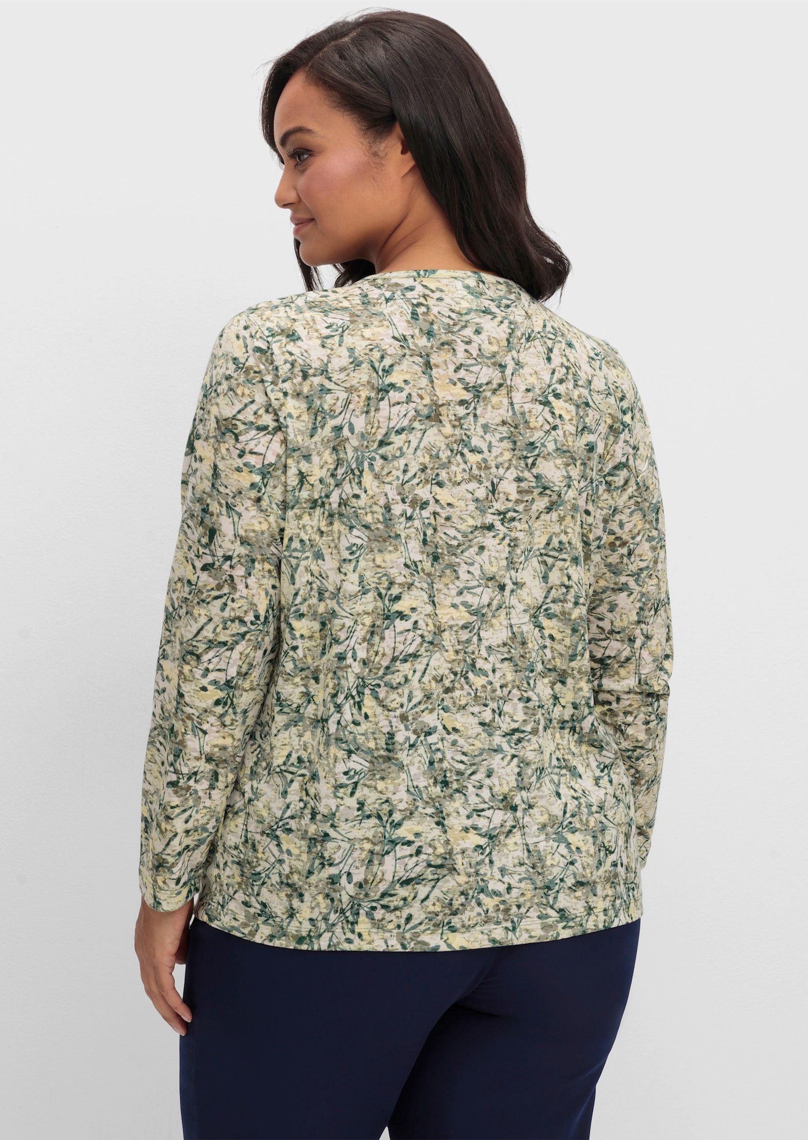 Print-Shirt in Ausbrenner-Qualität - lindgrün-zitrone-bedruckt