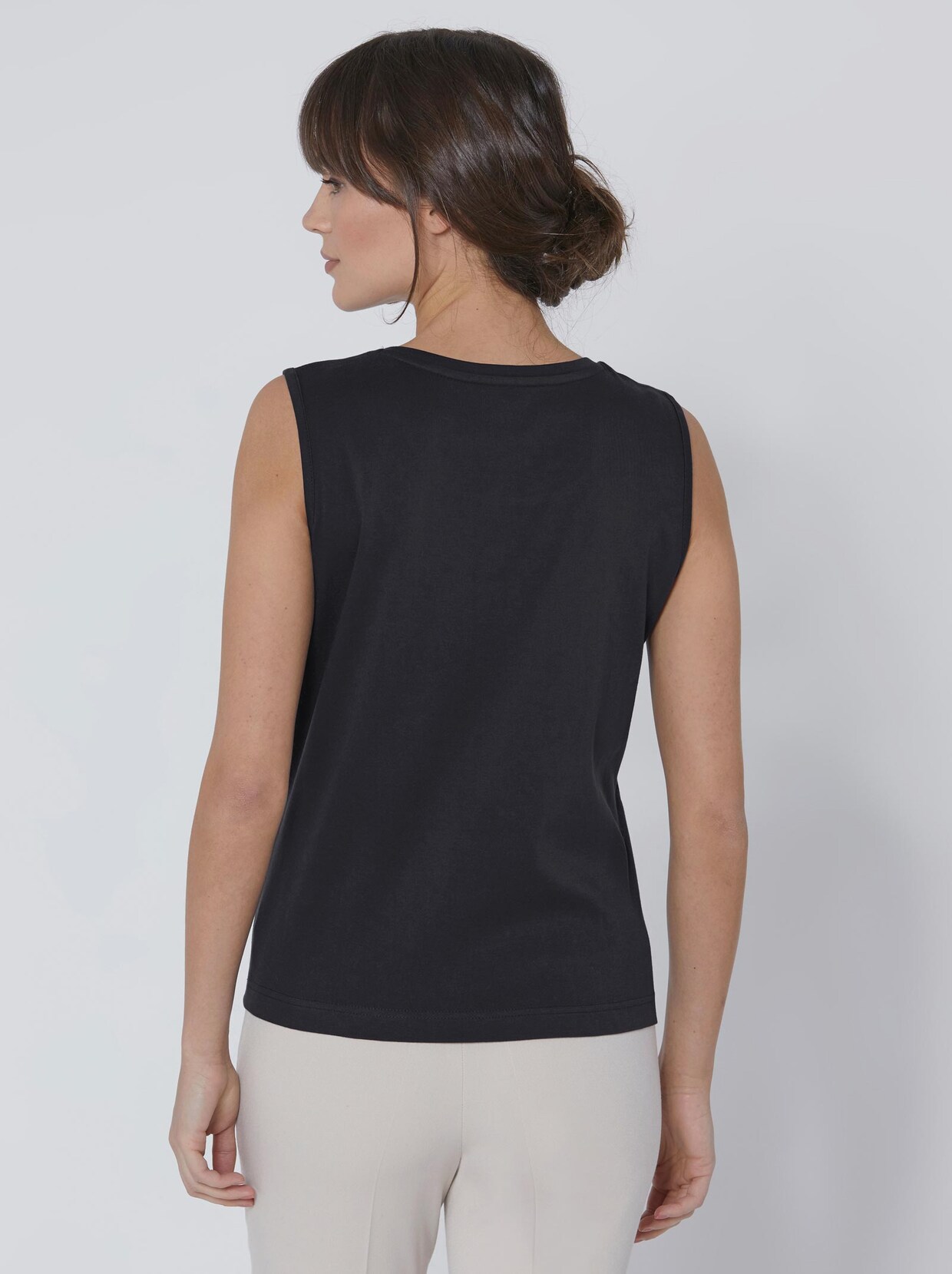 Creation L Premium Baumwoll-Shirttop - schwarz